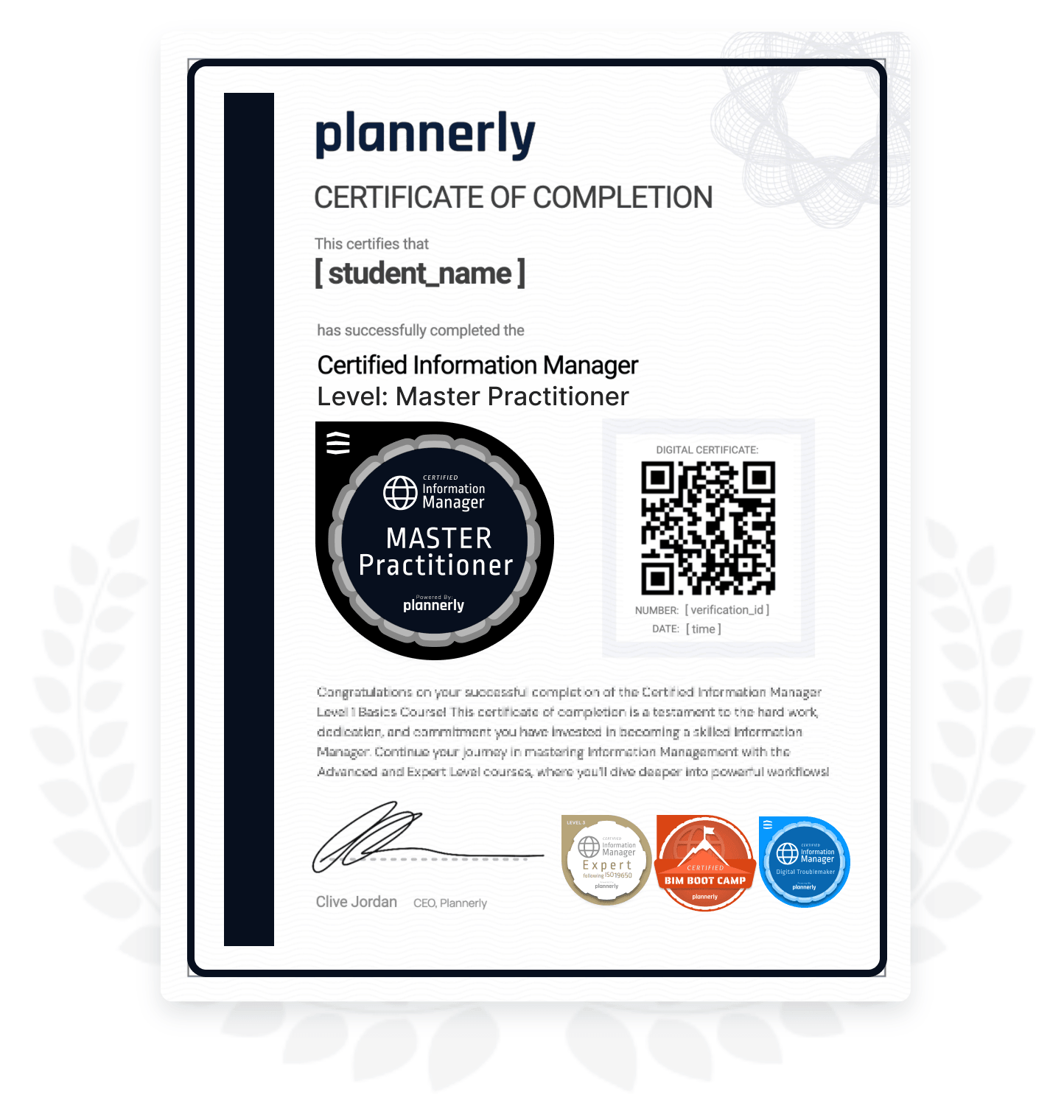 Master Practitioner certificate