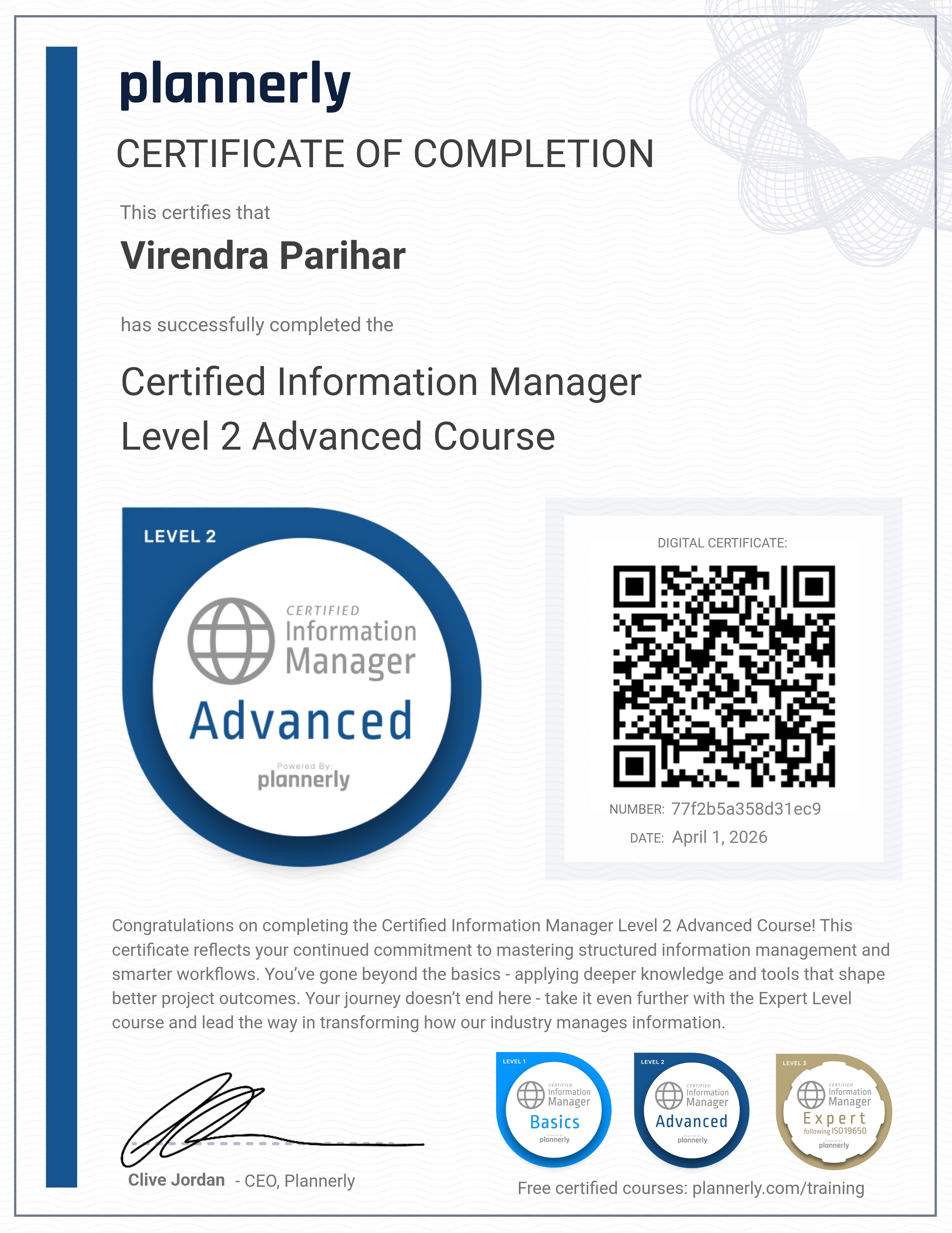Level 2 Information Manager - Advanced