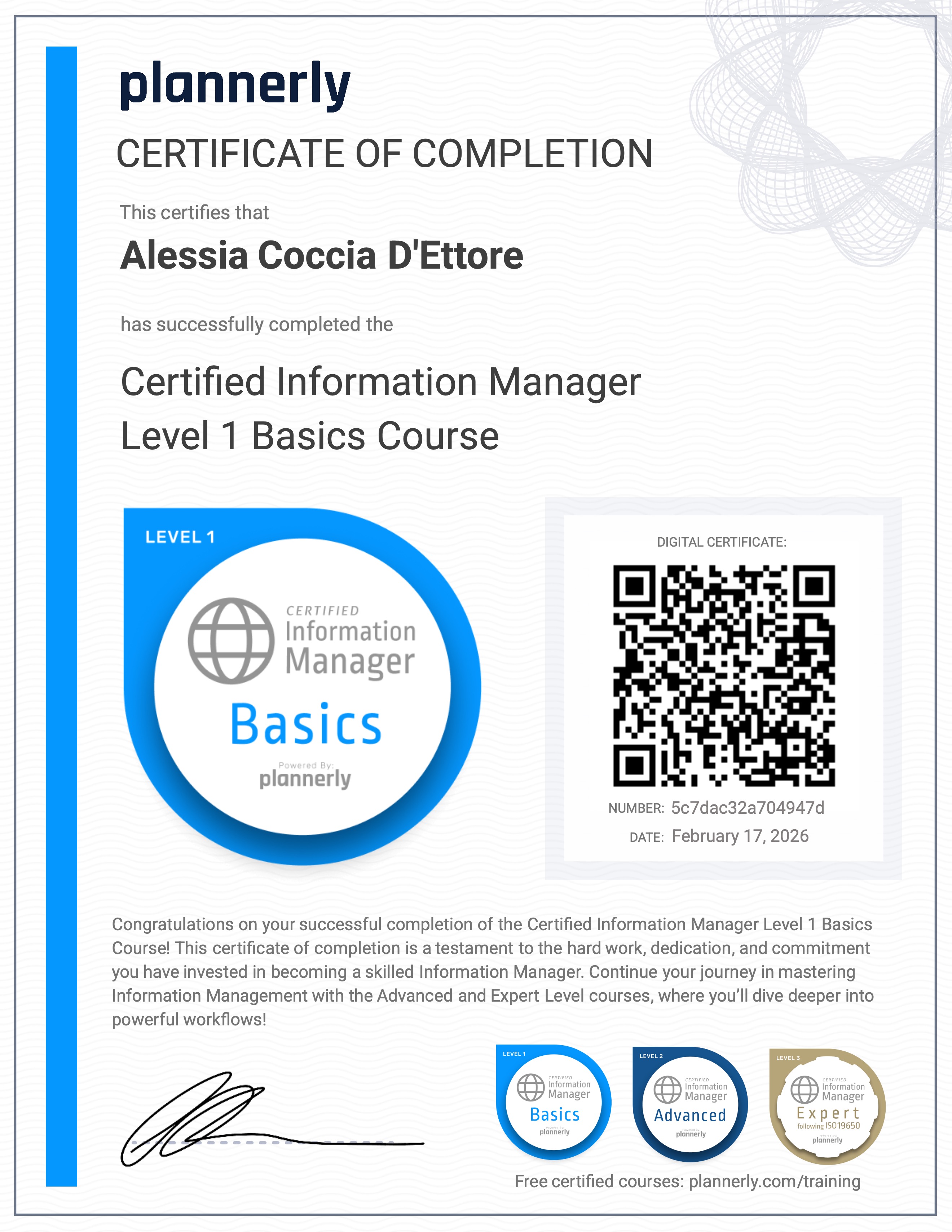Level 1 Information Manager - Basics