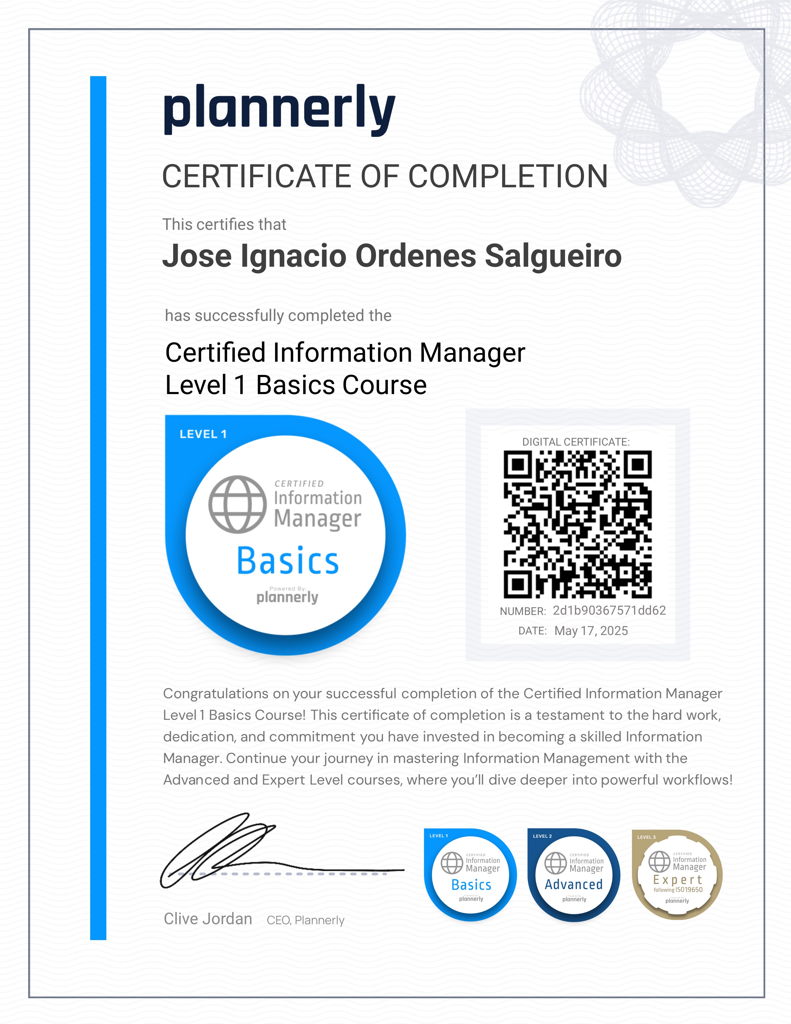 Level 1 Information Manager - Basics