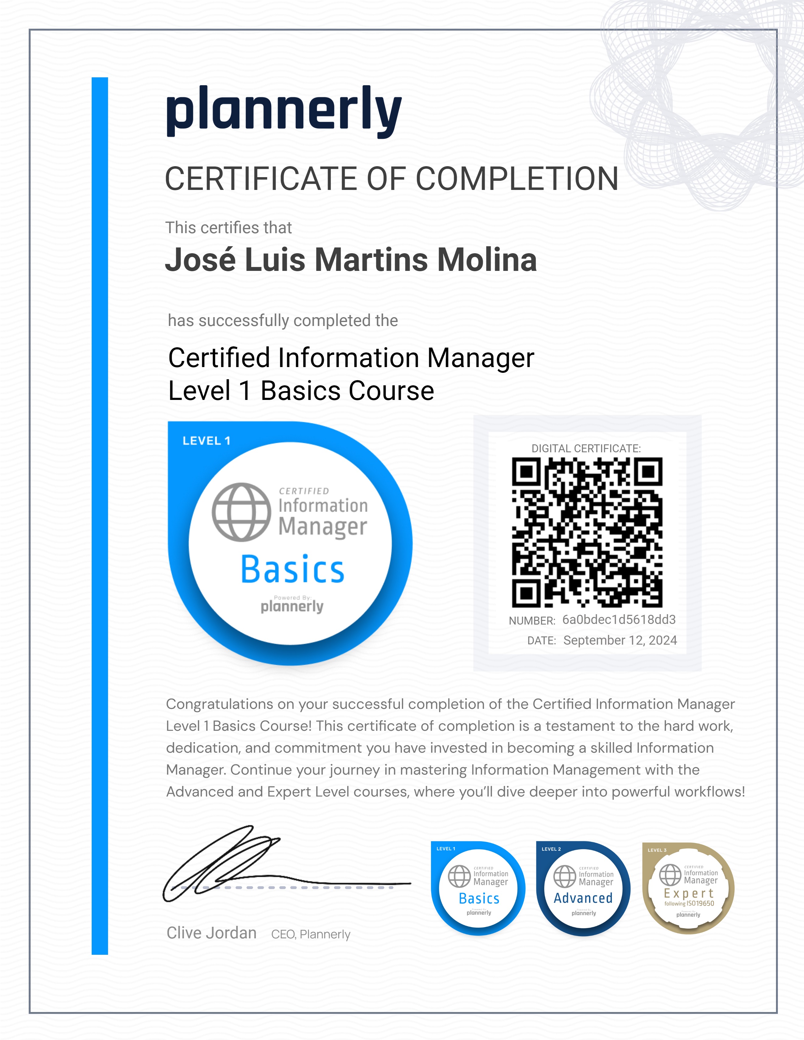 Level 1 Information Manager - Basics