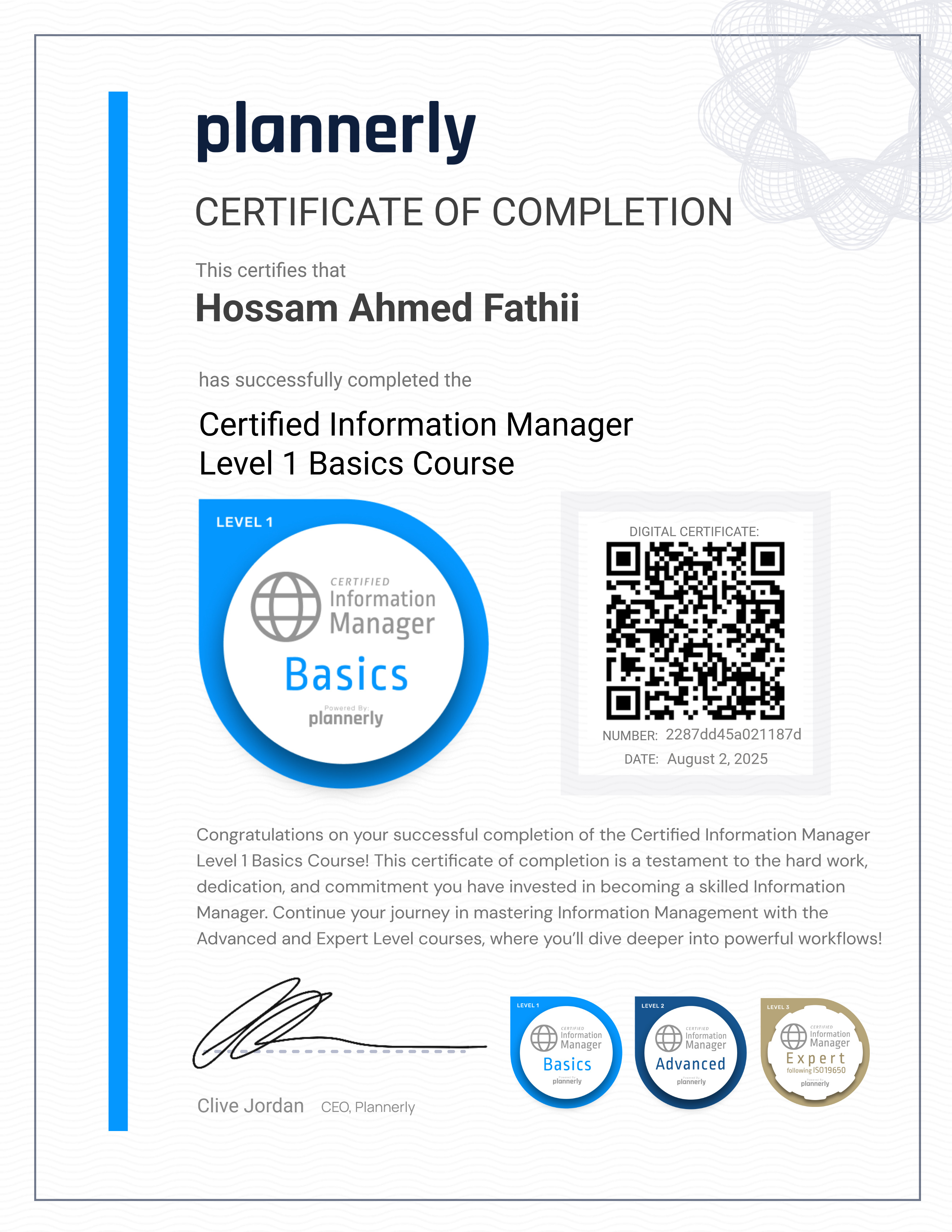 Level 1 Information Manager - Basics