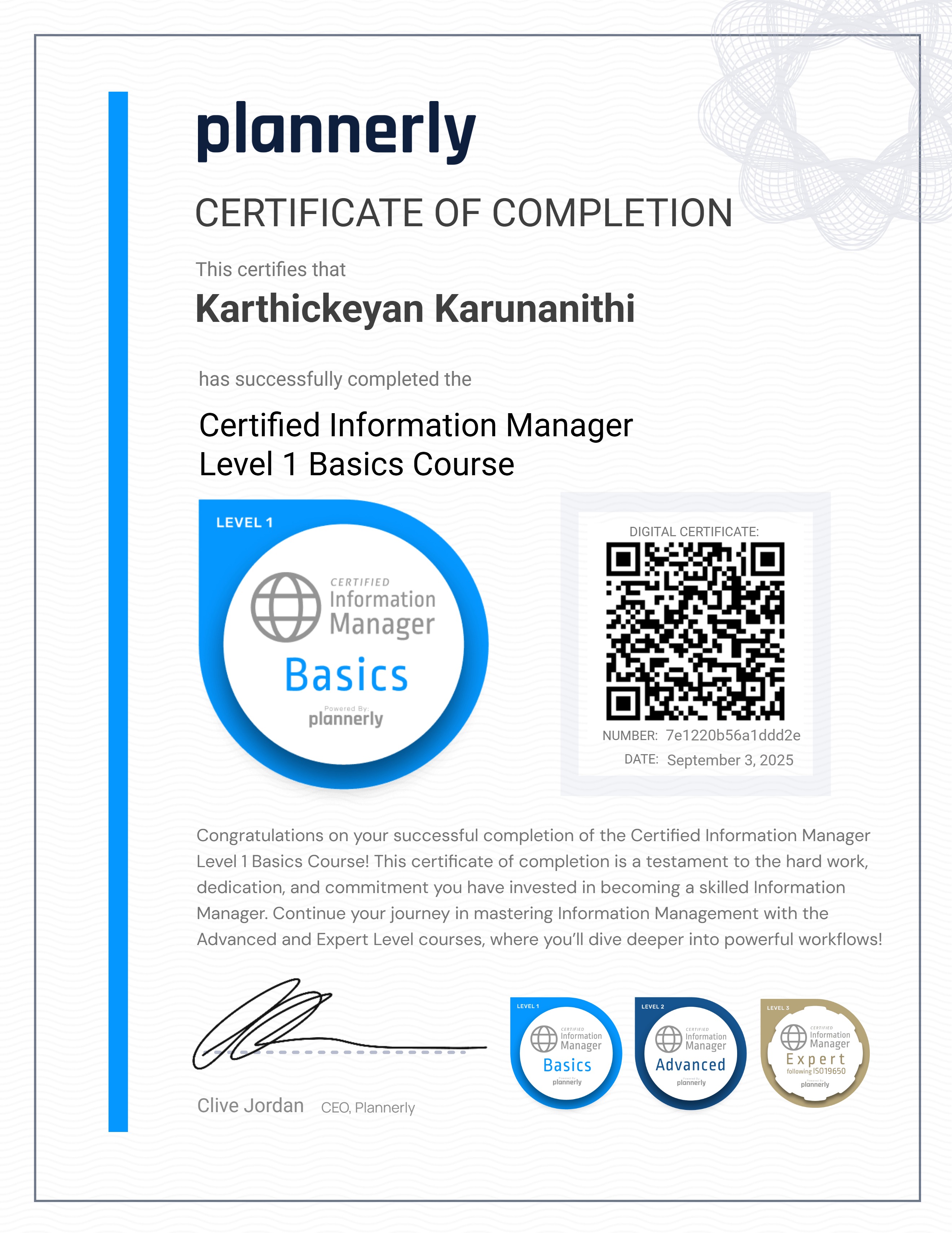 Level 1 Information Manager - Basics