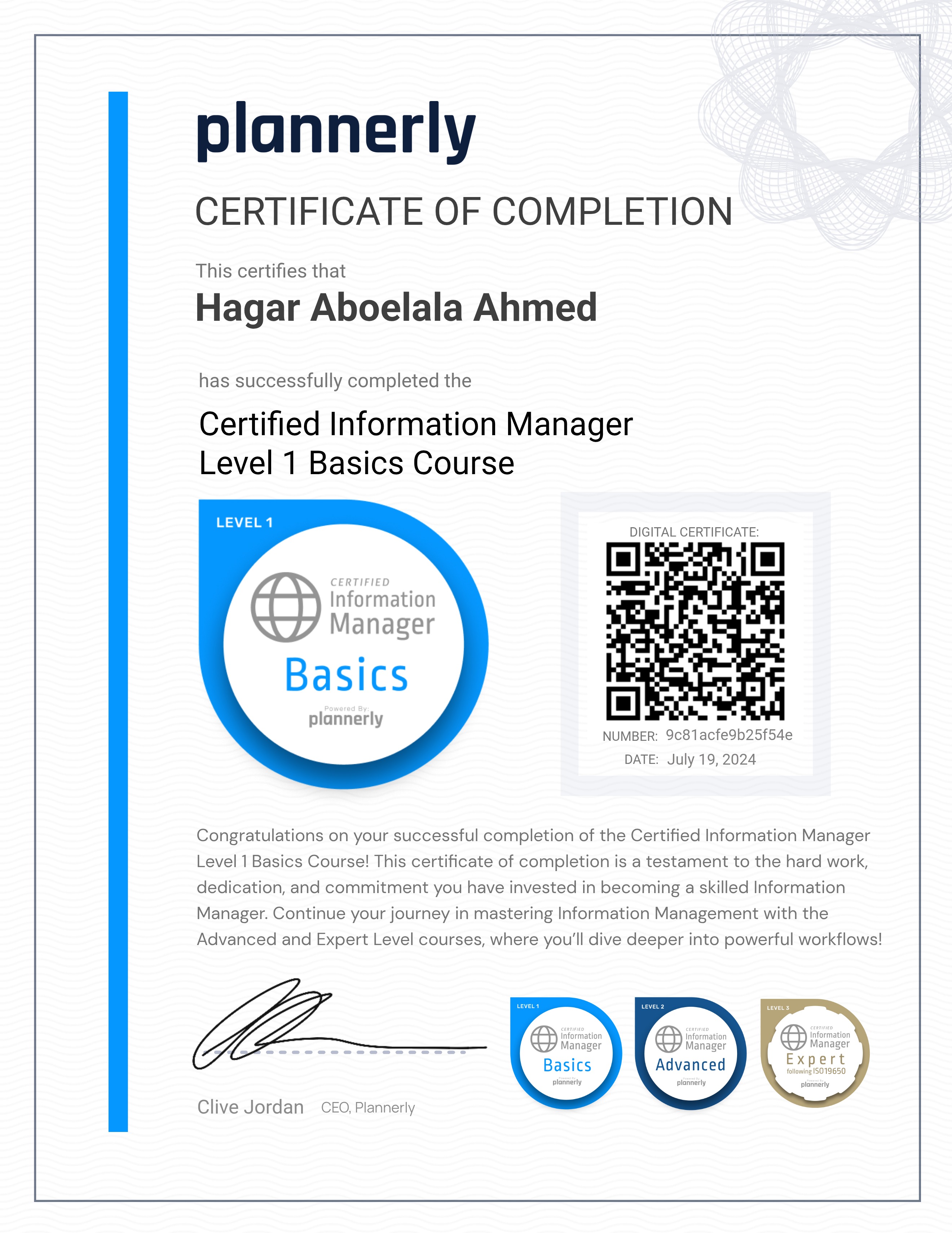 Level 1 Information Manager - Basics