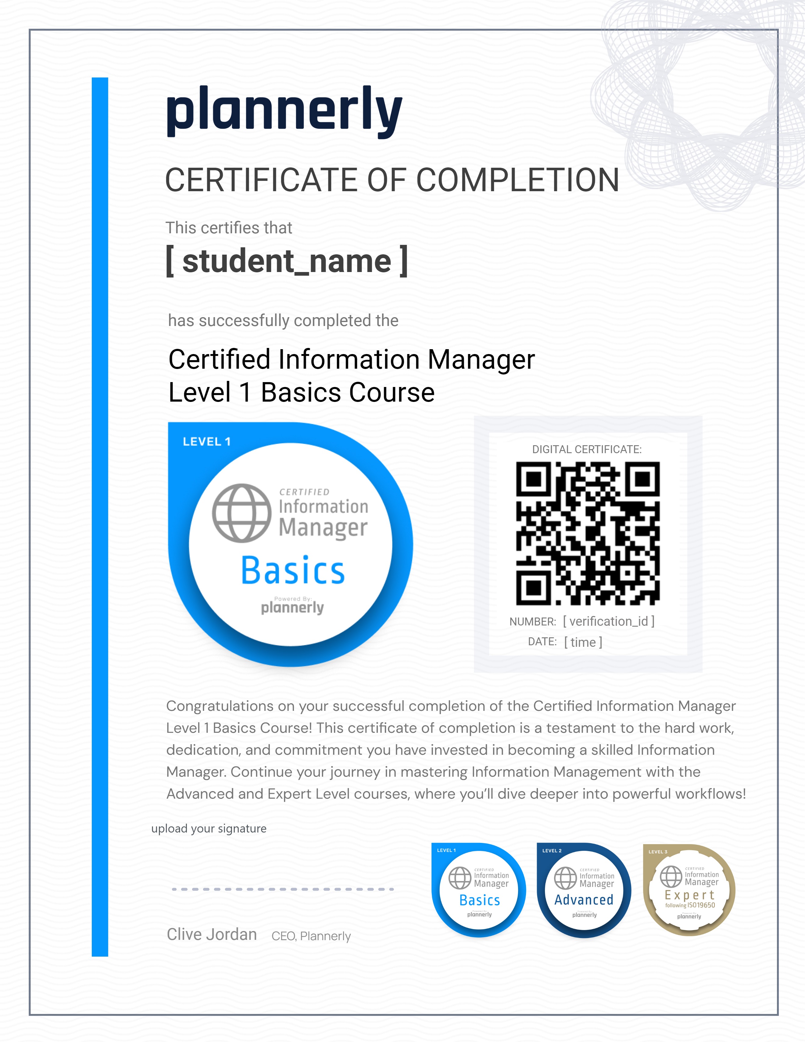 Level 1 Information Manager - Basics