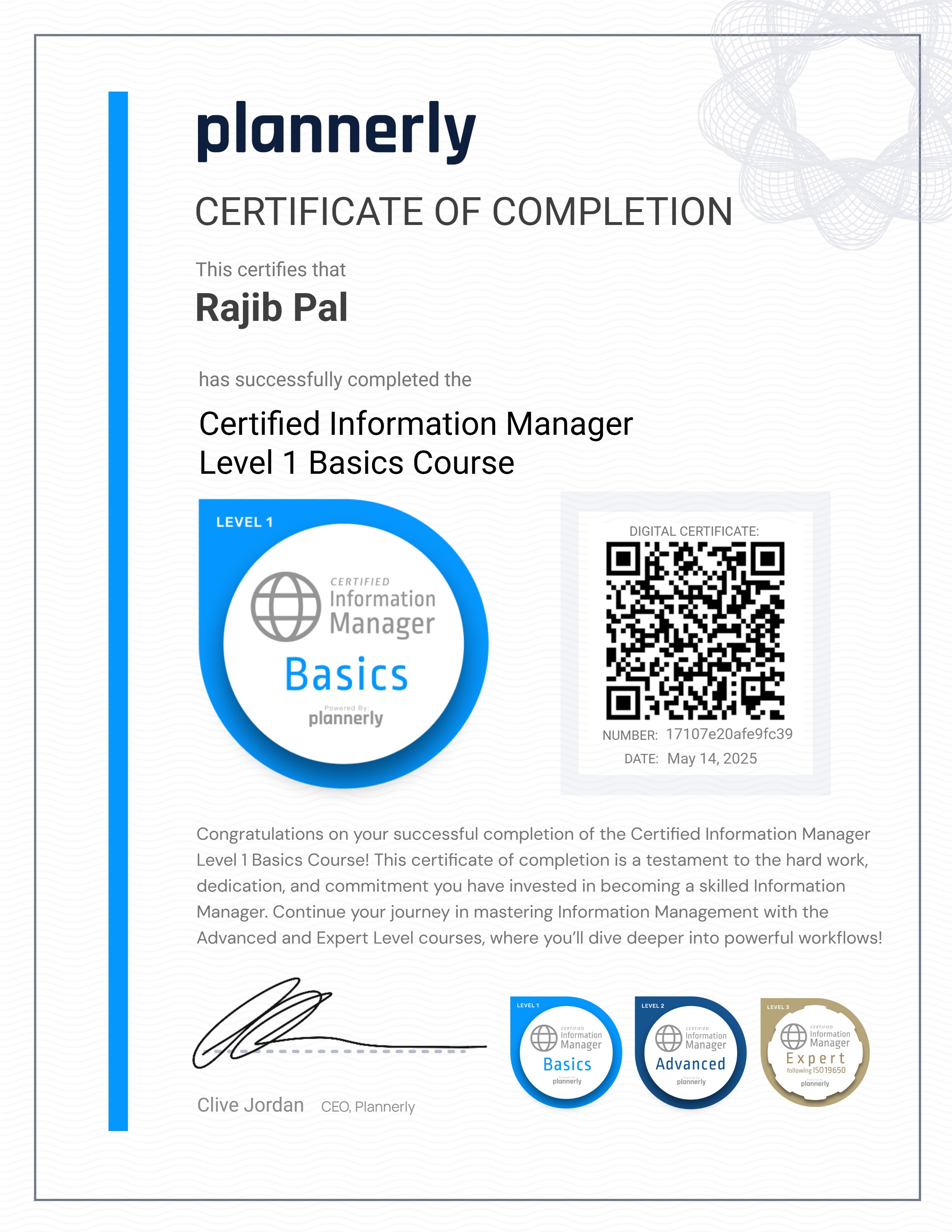 Level 1 Information Manager - Basics