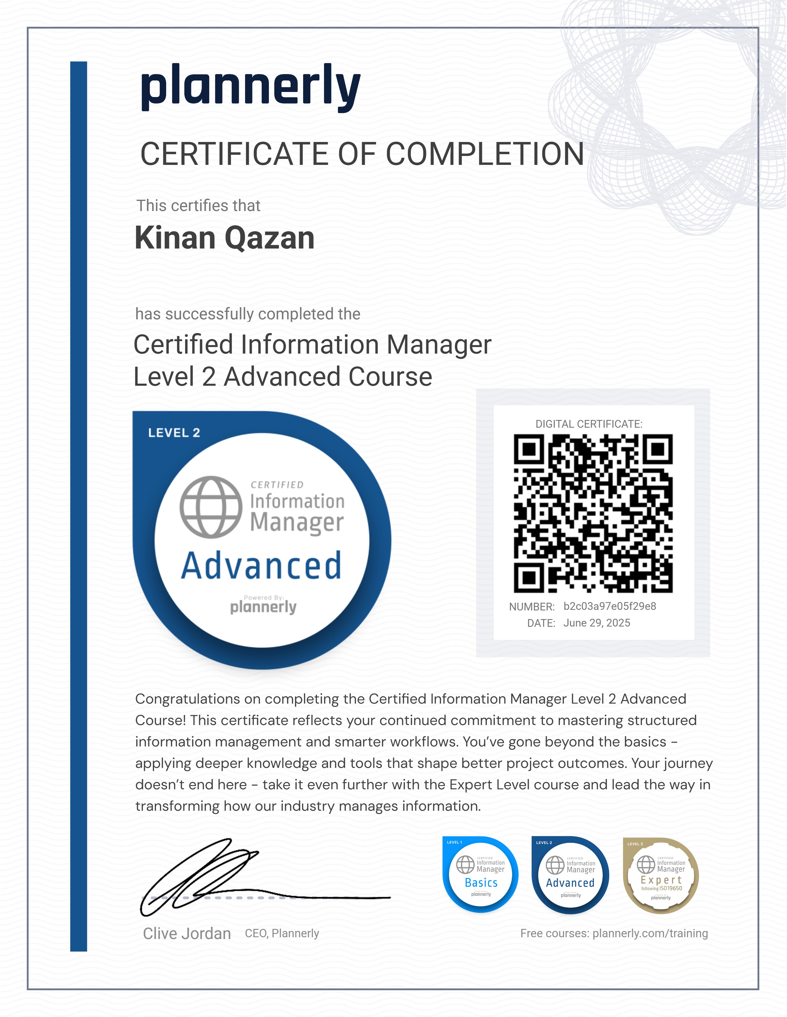 Level 2 Information Manager - Advanced