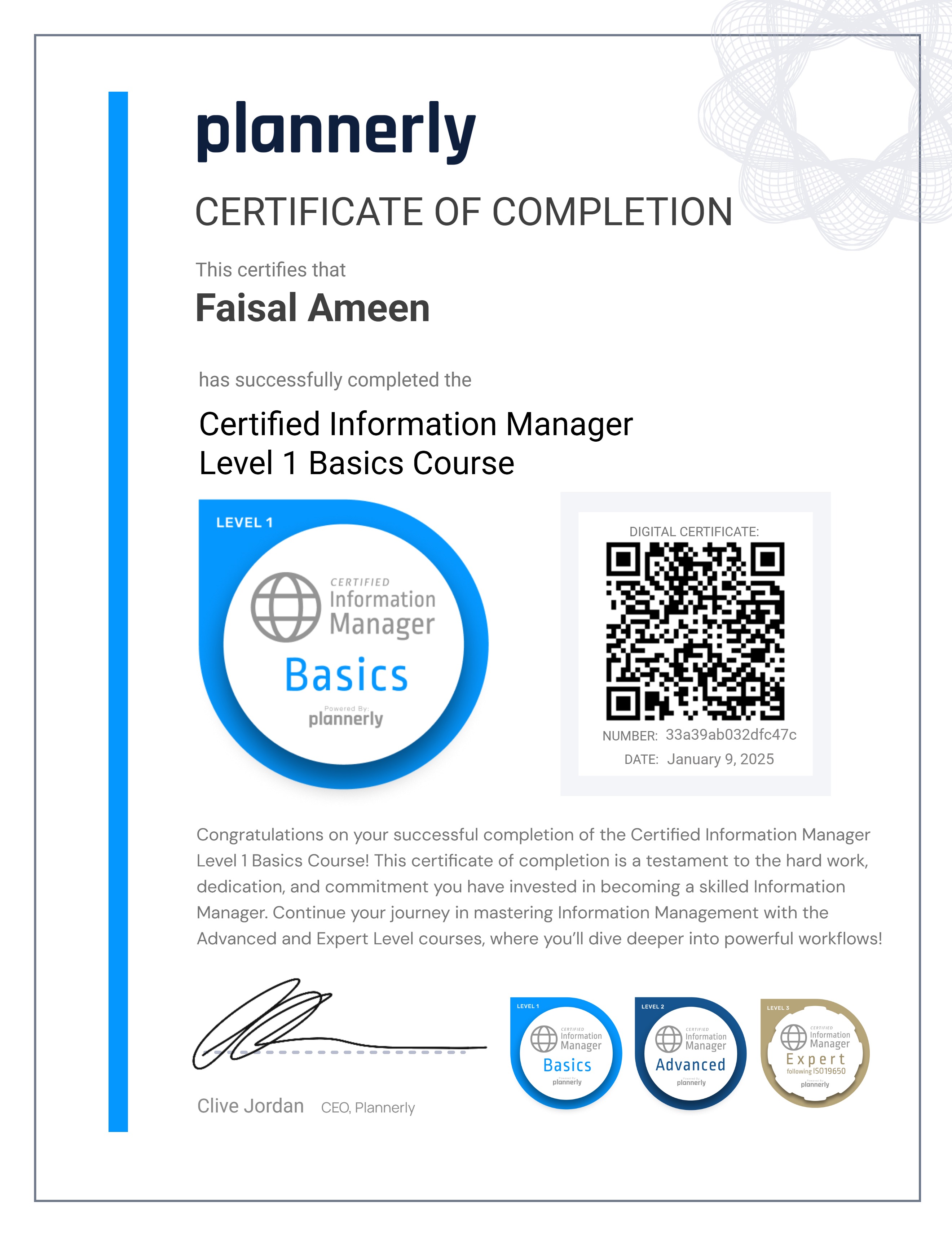 Level 1 Information Manager - Basics