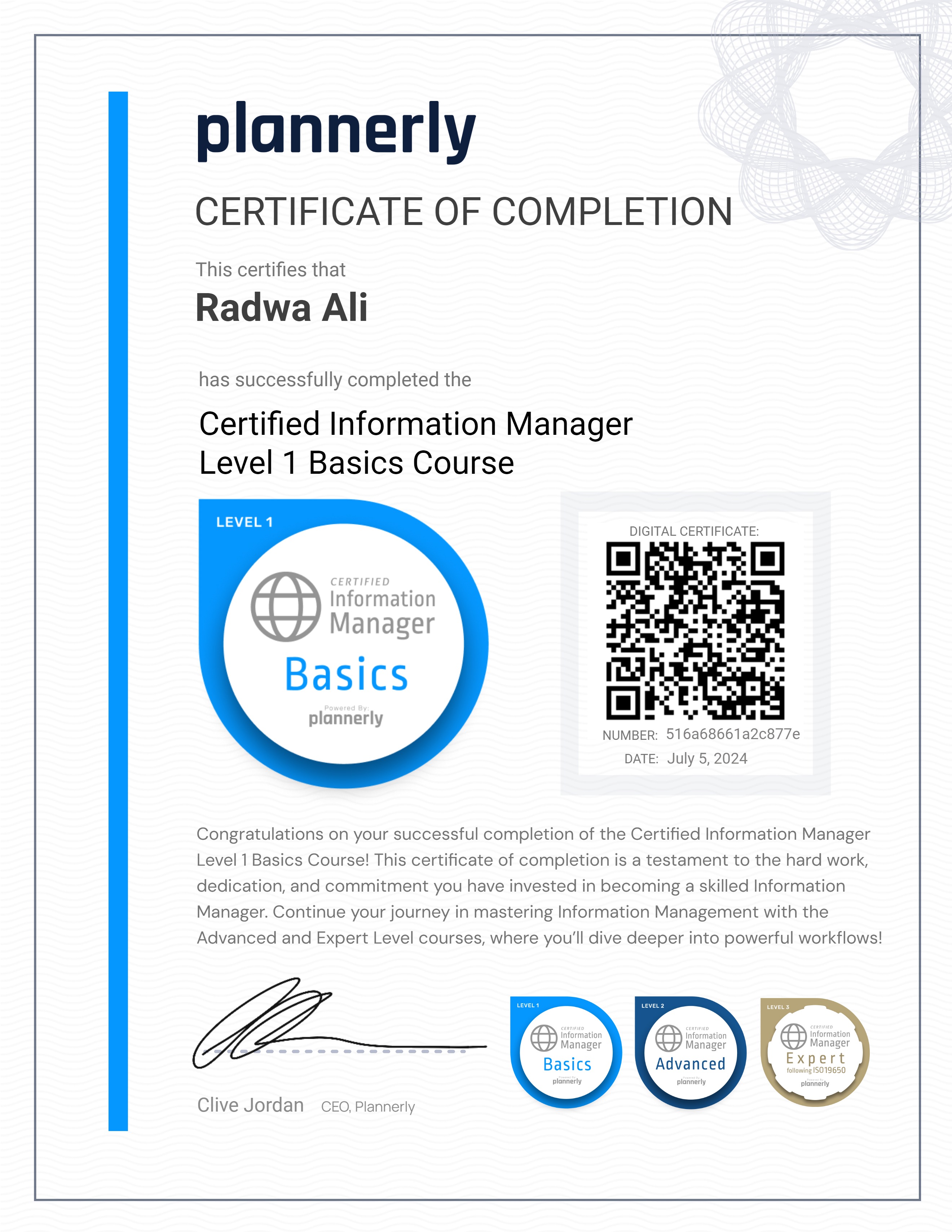 Level 1 Information Manager - Basics