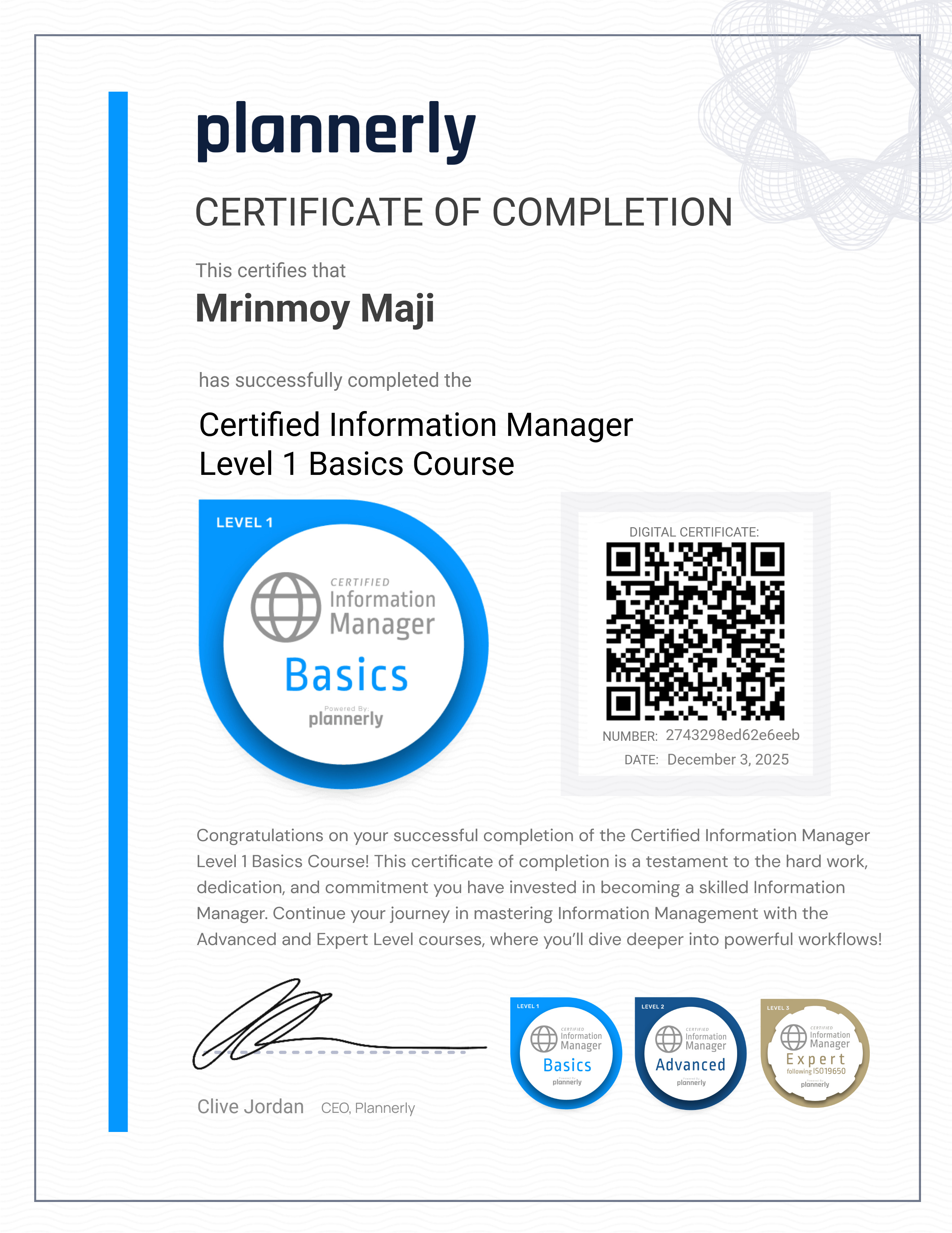 Level 1 Information Manager - Basics