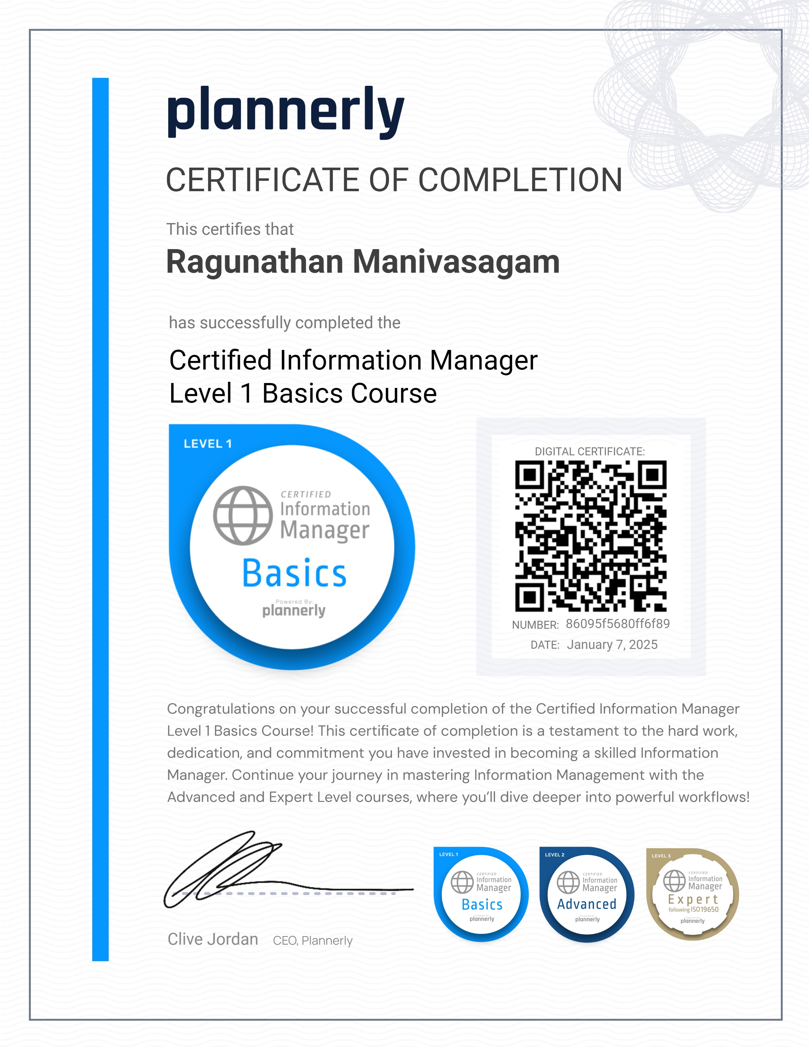 Level 1 Information Manager - Basics