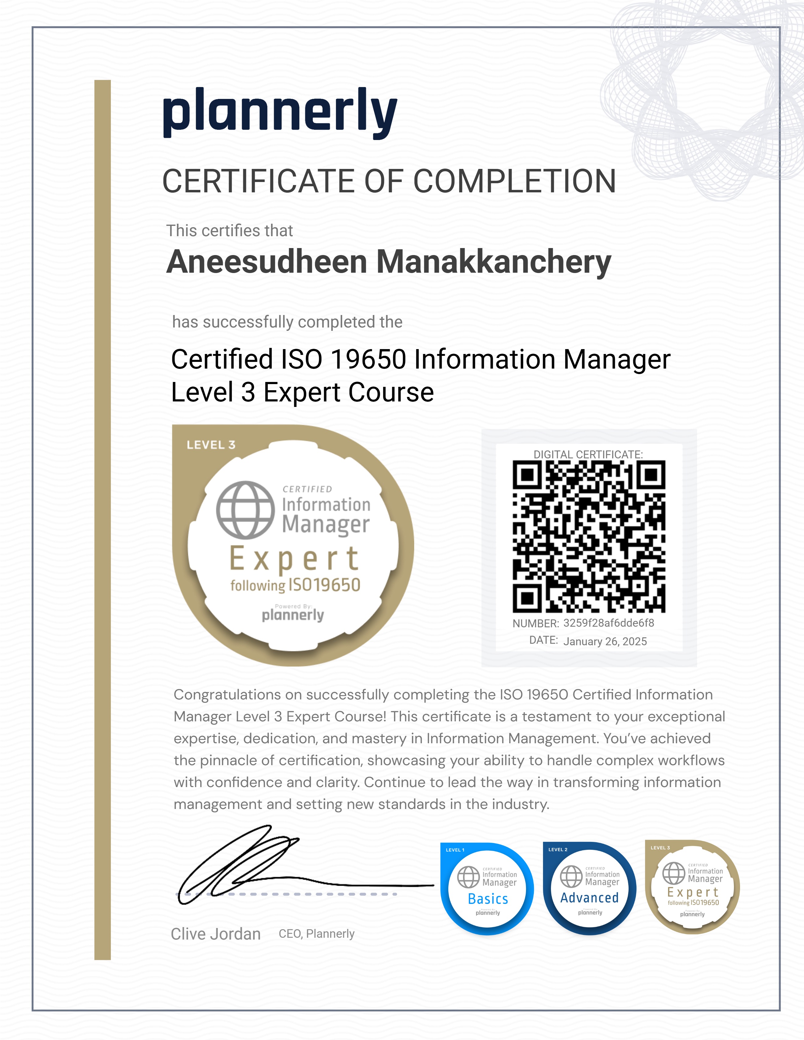 Level 3 Information Manager - ISO 19650 Expert