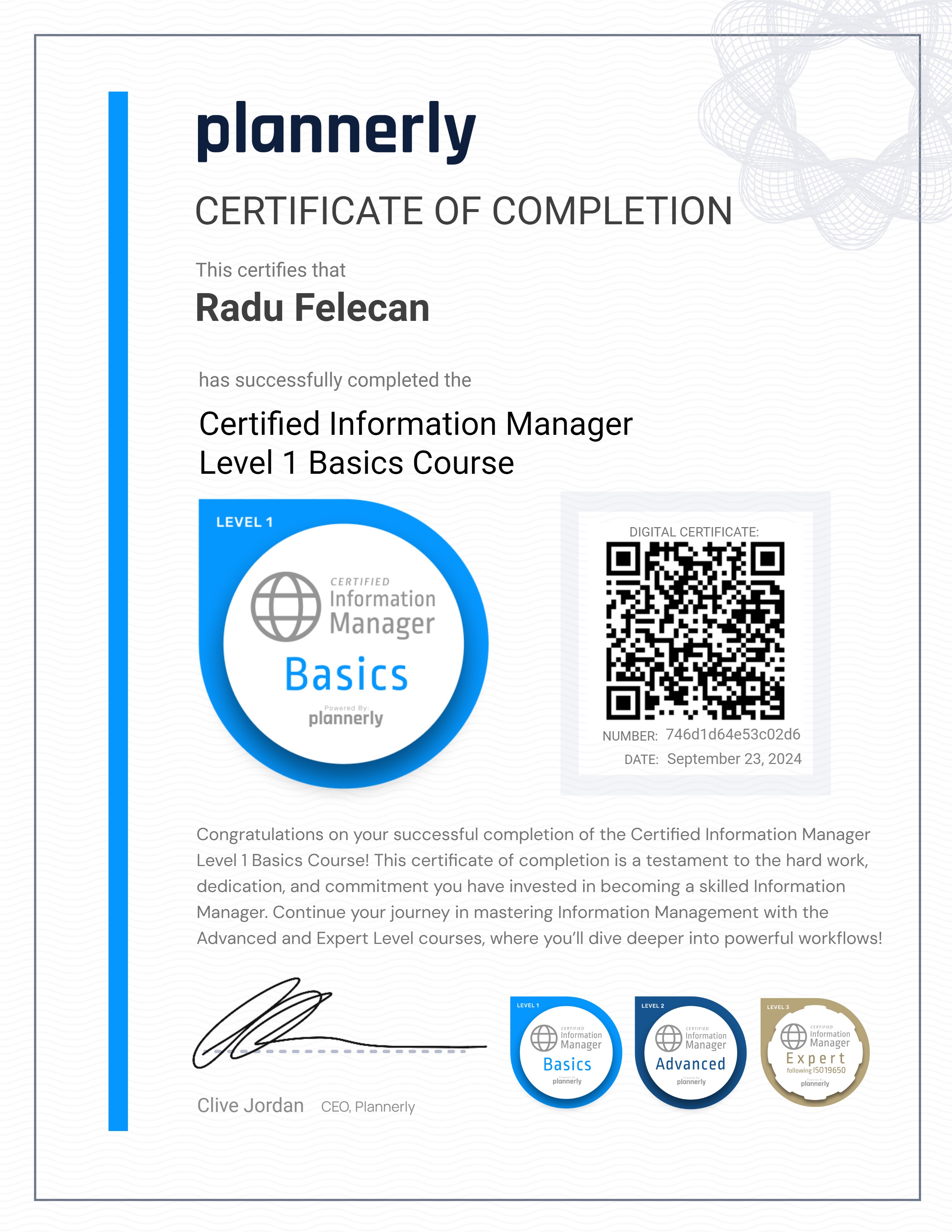 Level 1 Information Manager - Basics