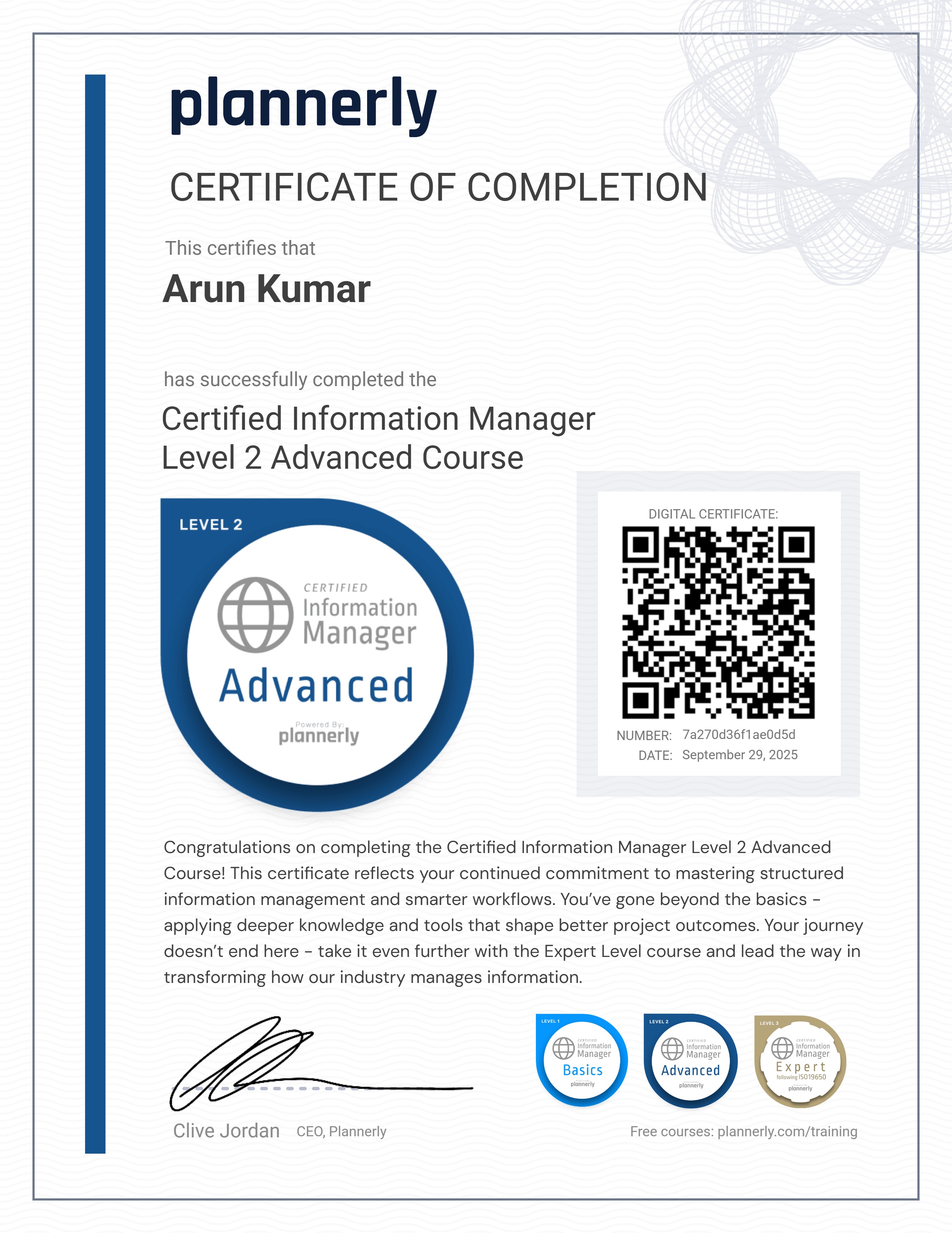 Level 2 Information Manager - Advanced