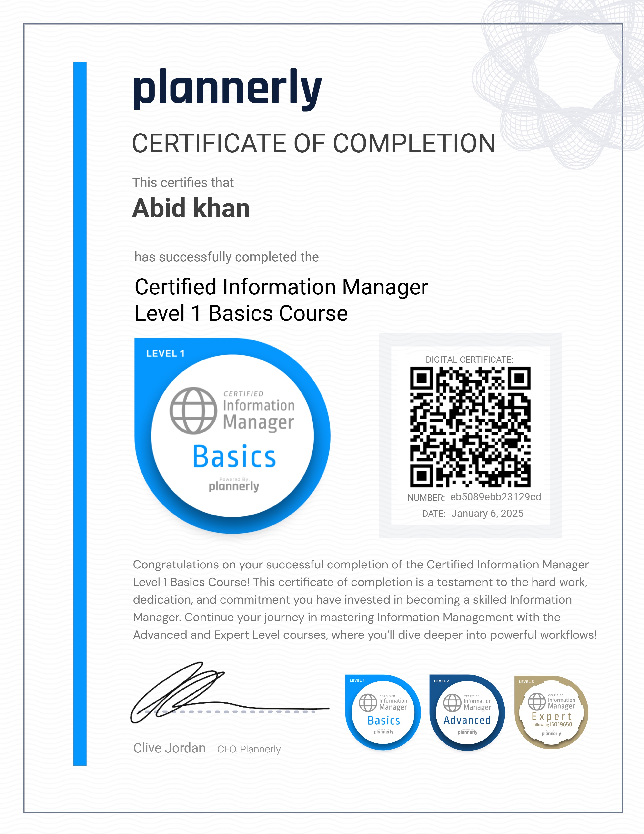 Level 1 Information Manager - Basics