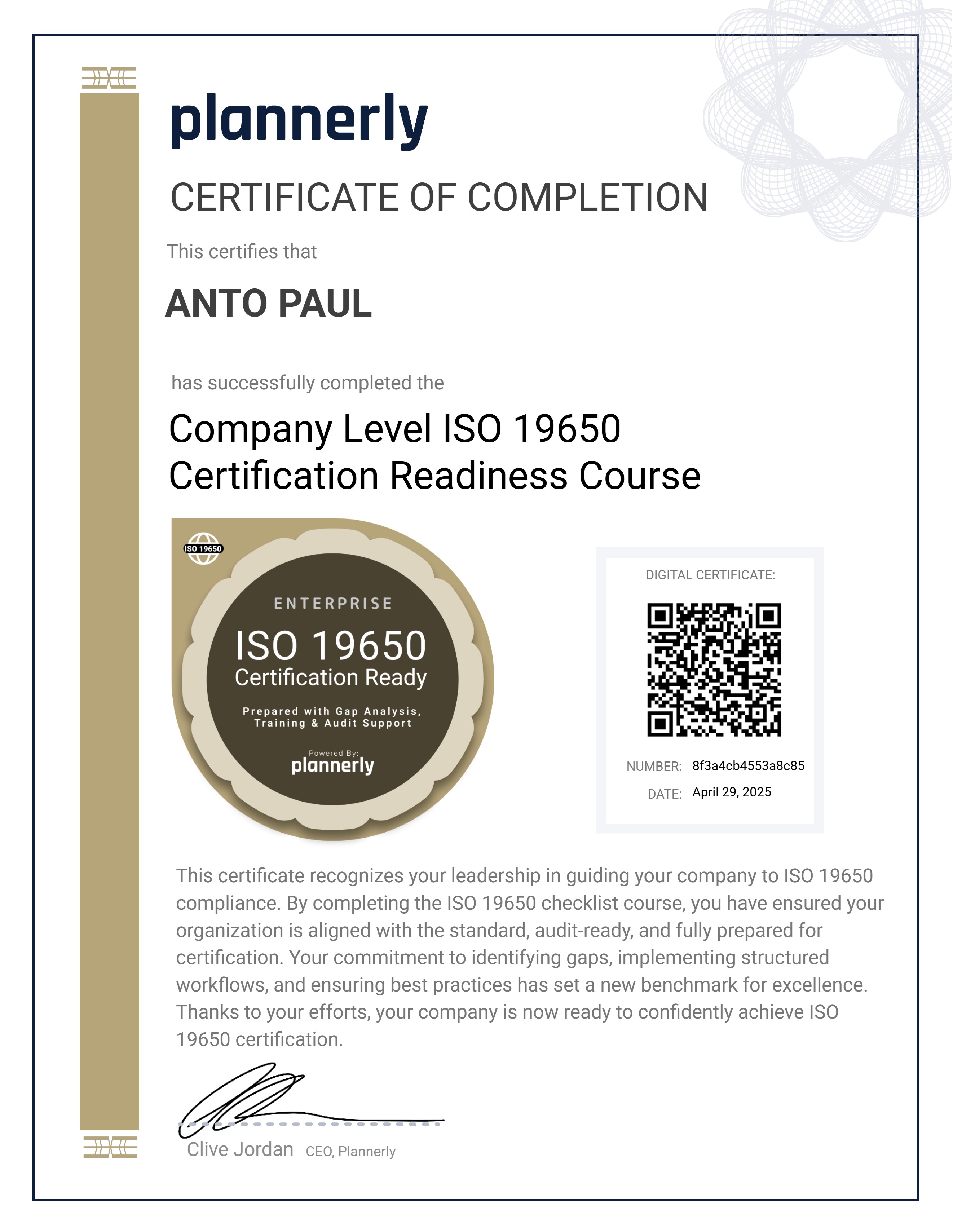 ISO 19650 Company Compliance (3-Step System with Checklist)