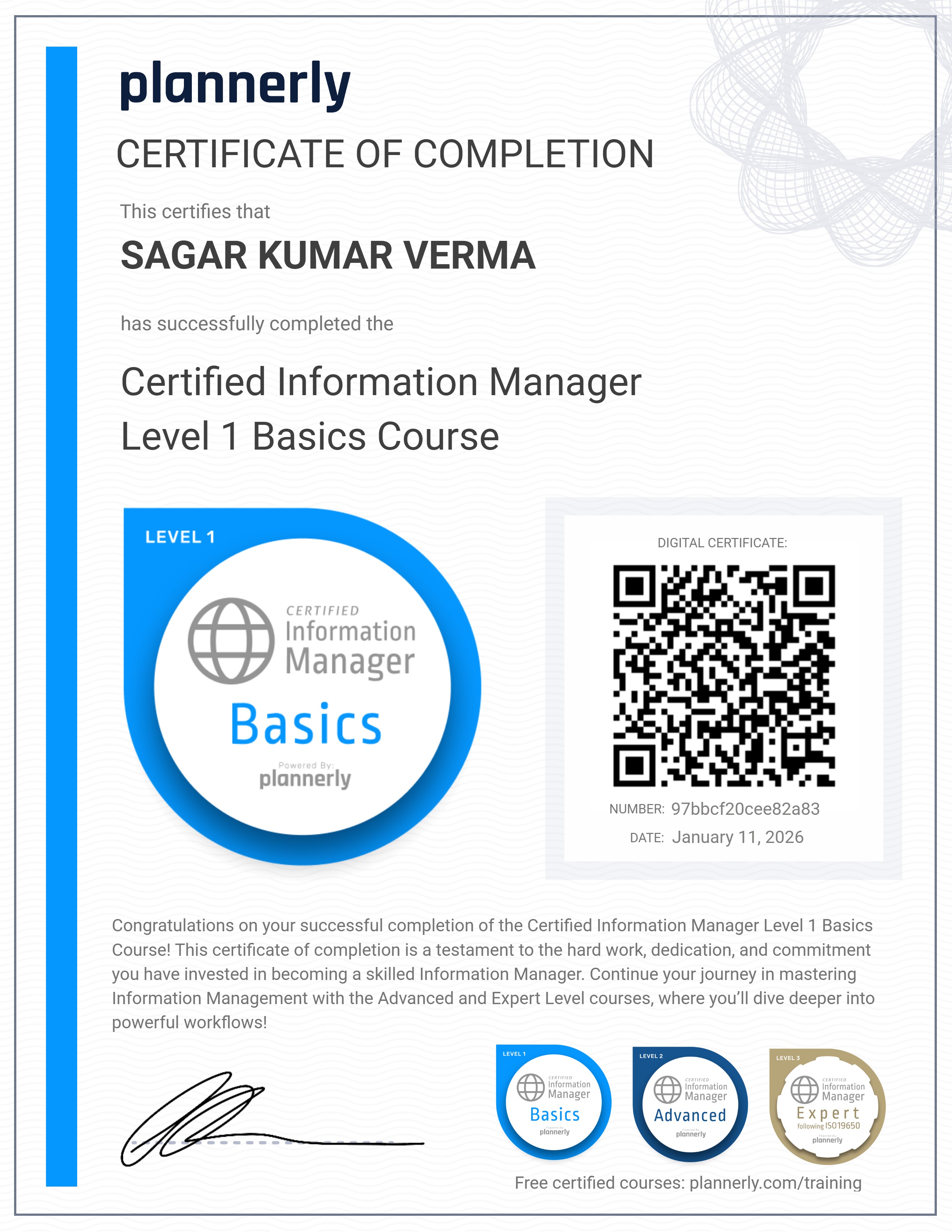 Level 1 Information Manager - Basics