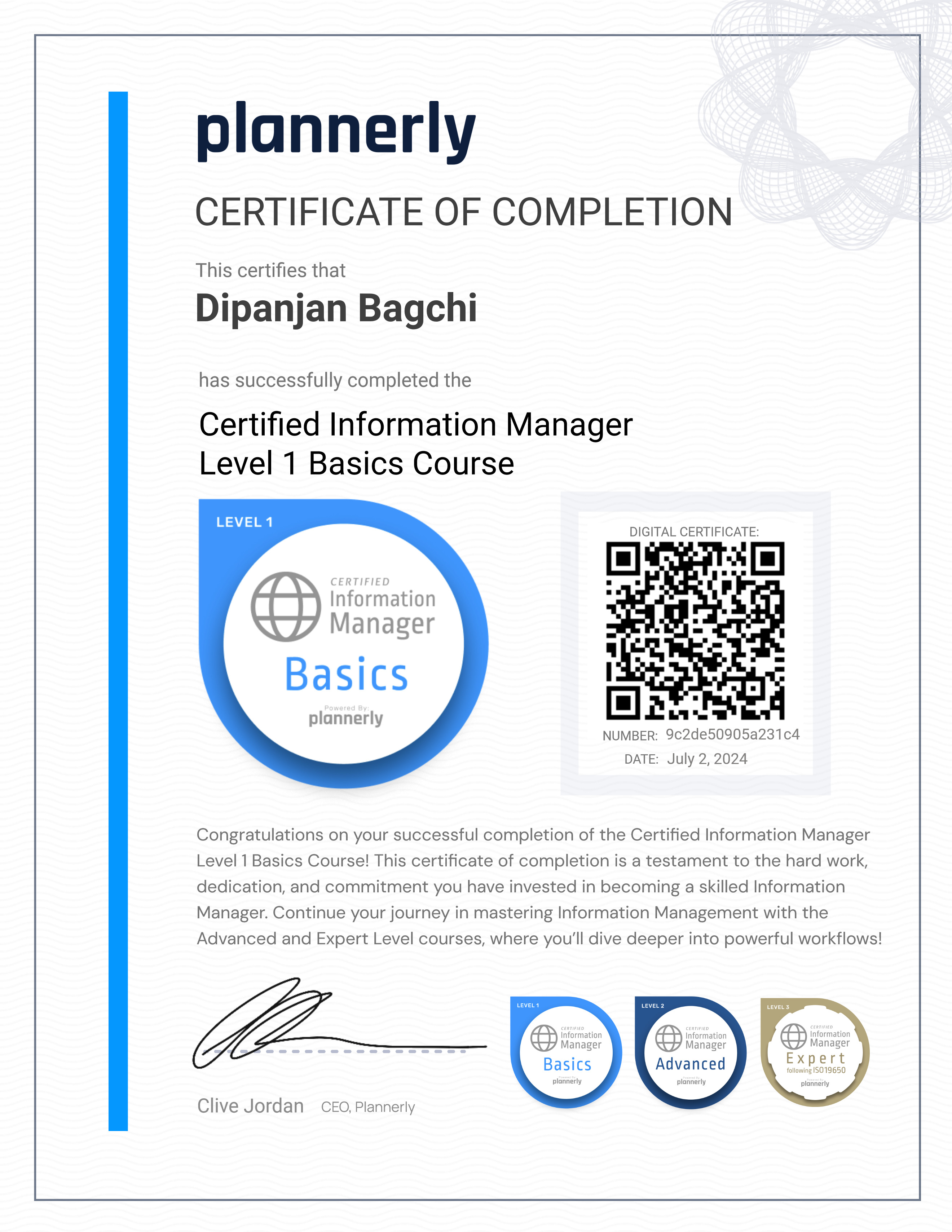 Level 1 Information Manager - Basics