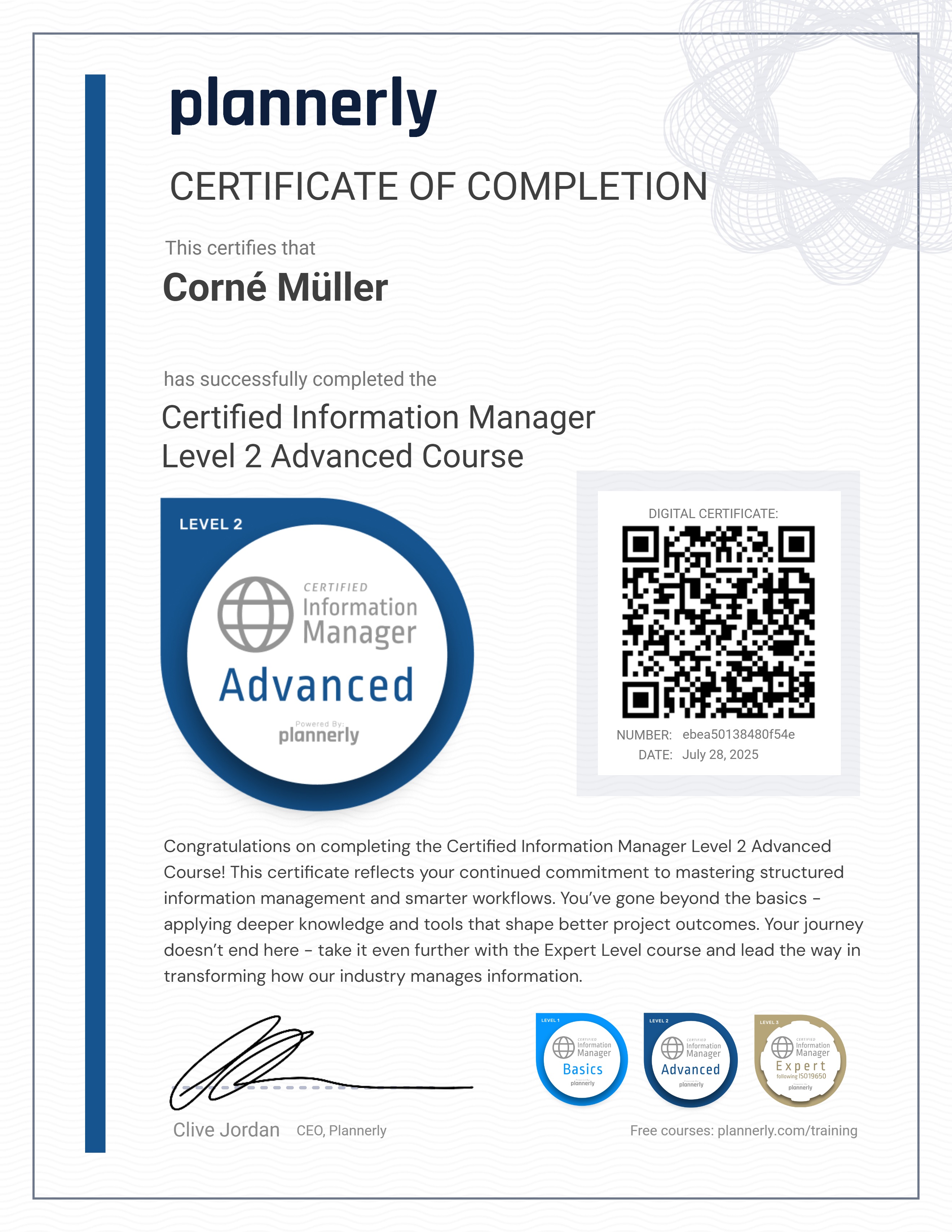 Level 2 Information Manager - Advanced