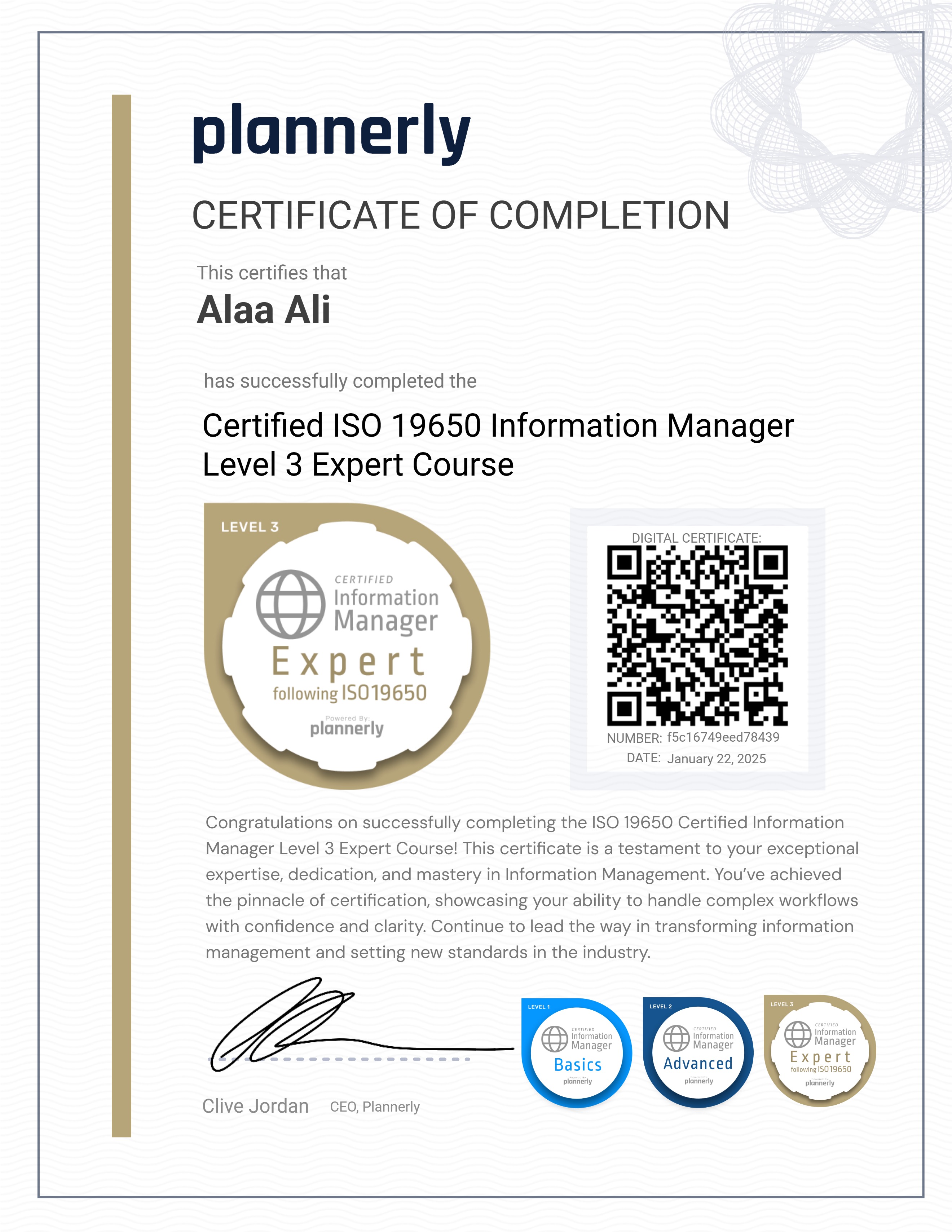 Level 3 Information Manager - ISO 19650 Expert