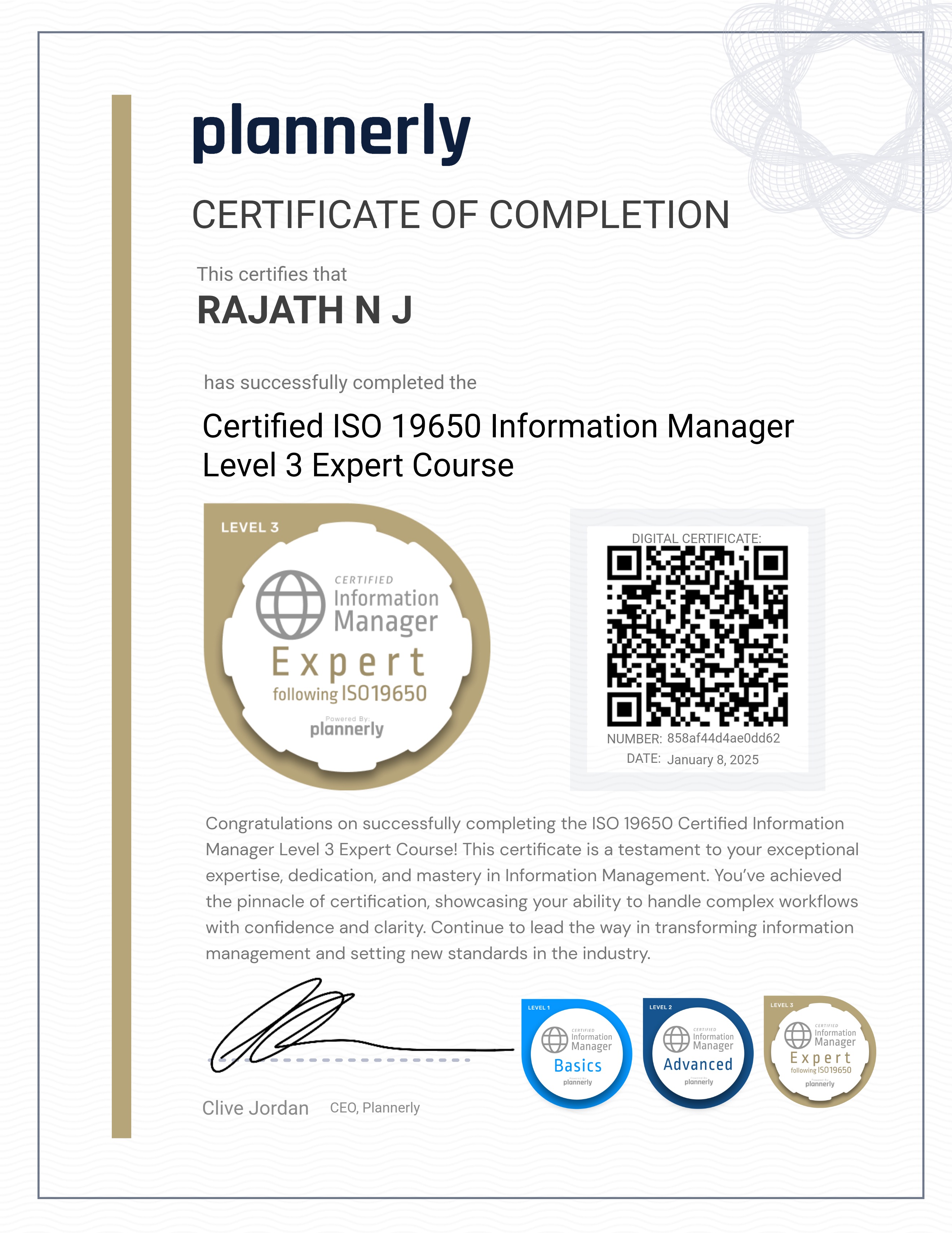 Level 3 Information Manager - ISO 19650 Expert
