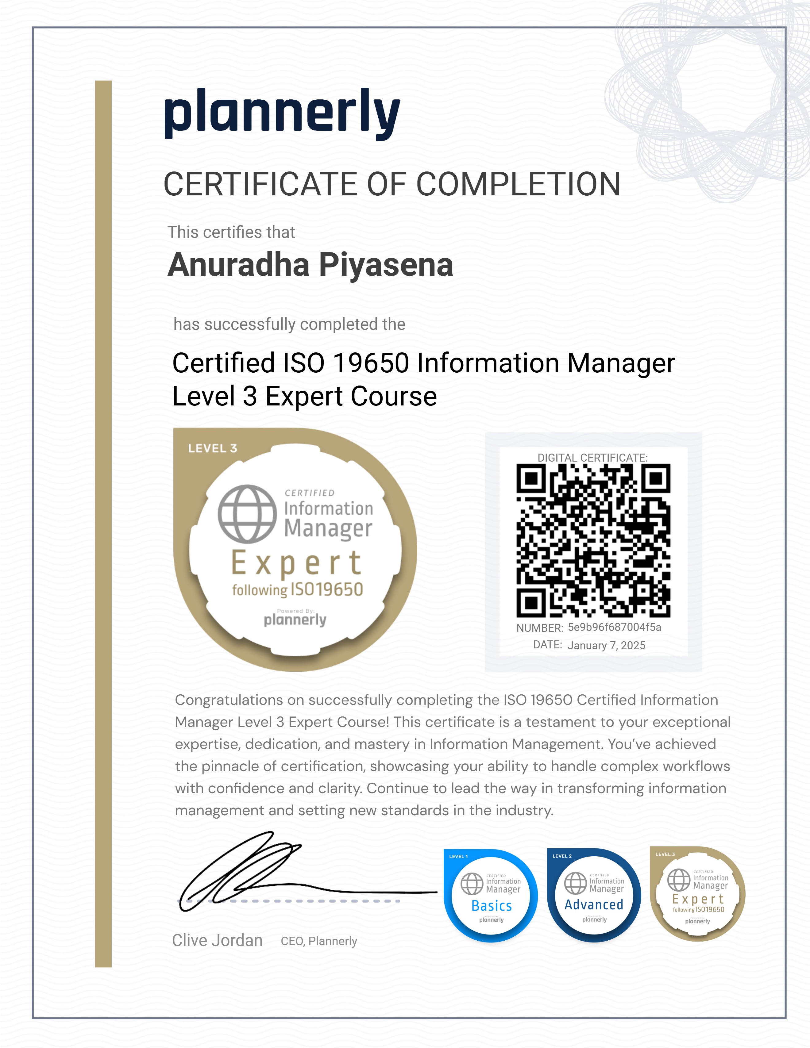 Level 3 Information Manager - ISO 19650 Expert