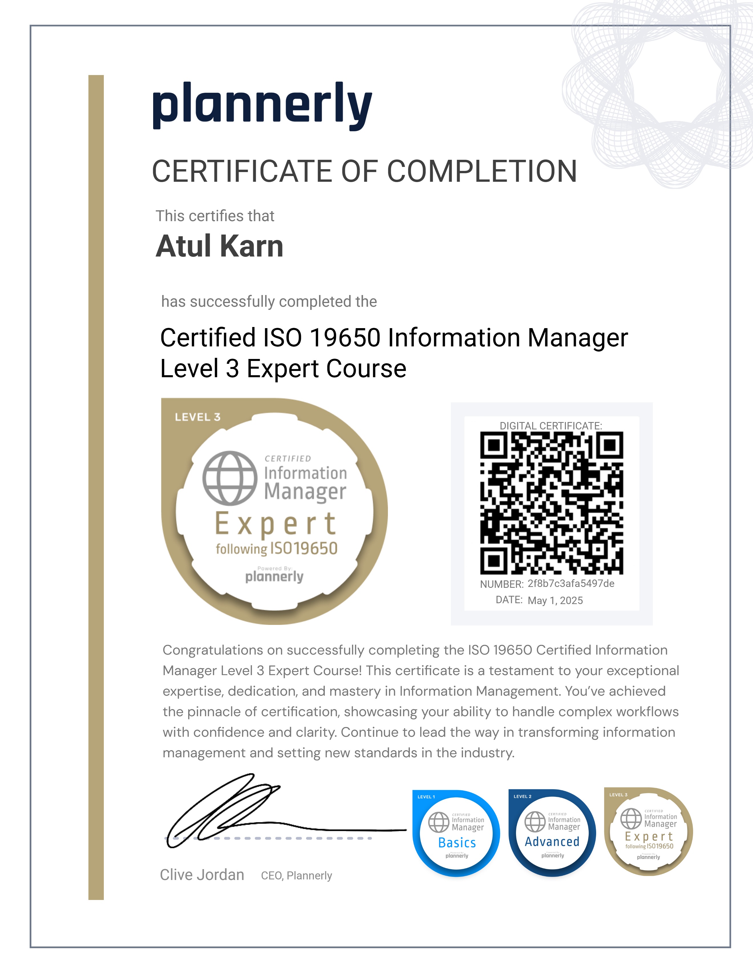 Level 3 Information Manager - ISO 19650 Expert