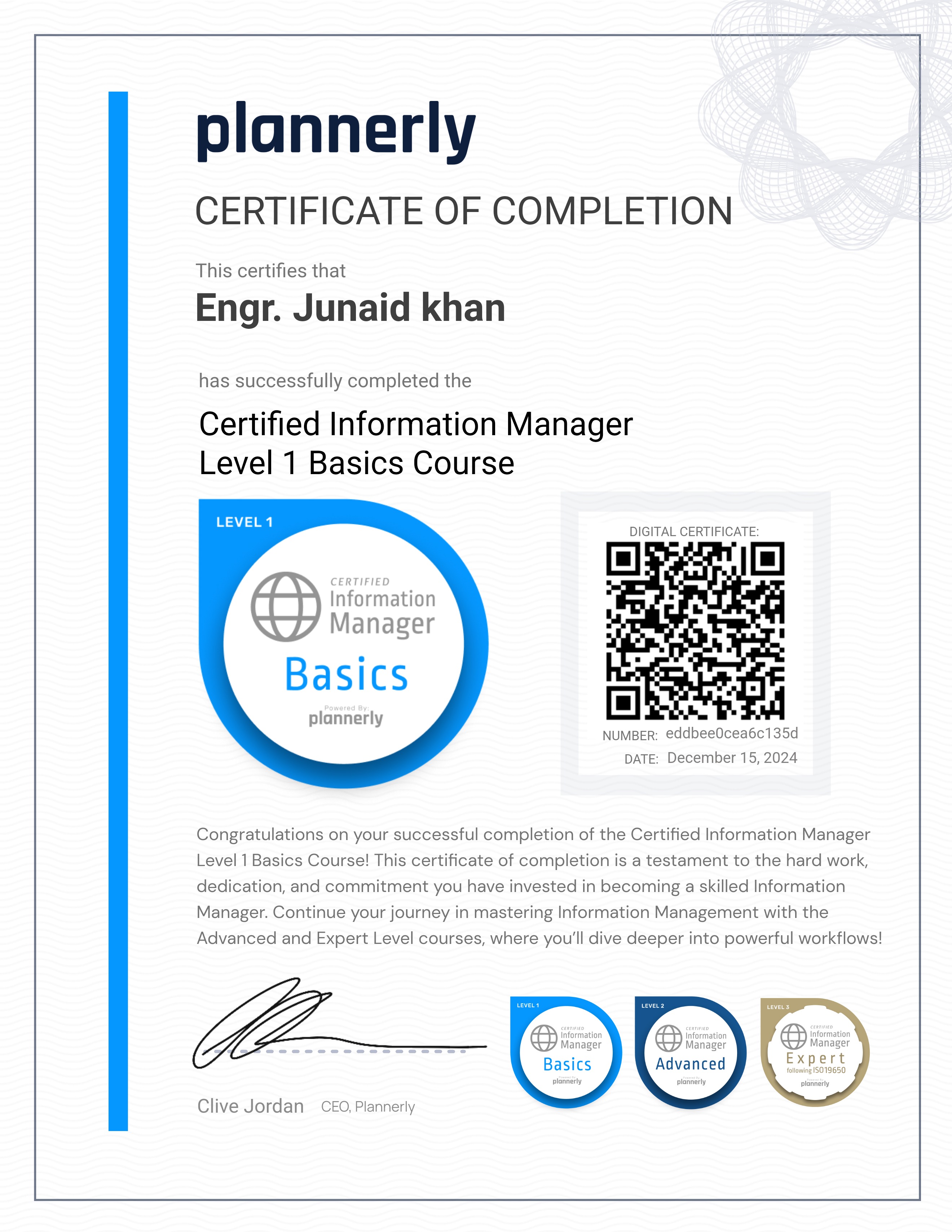 Level 1 Information Manager - Basics