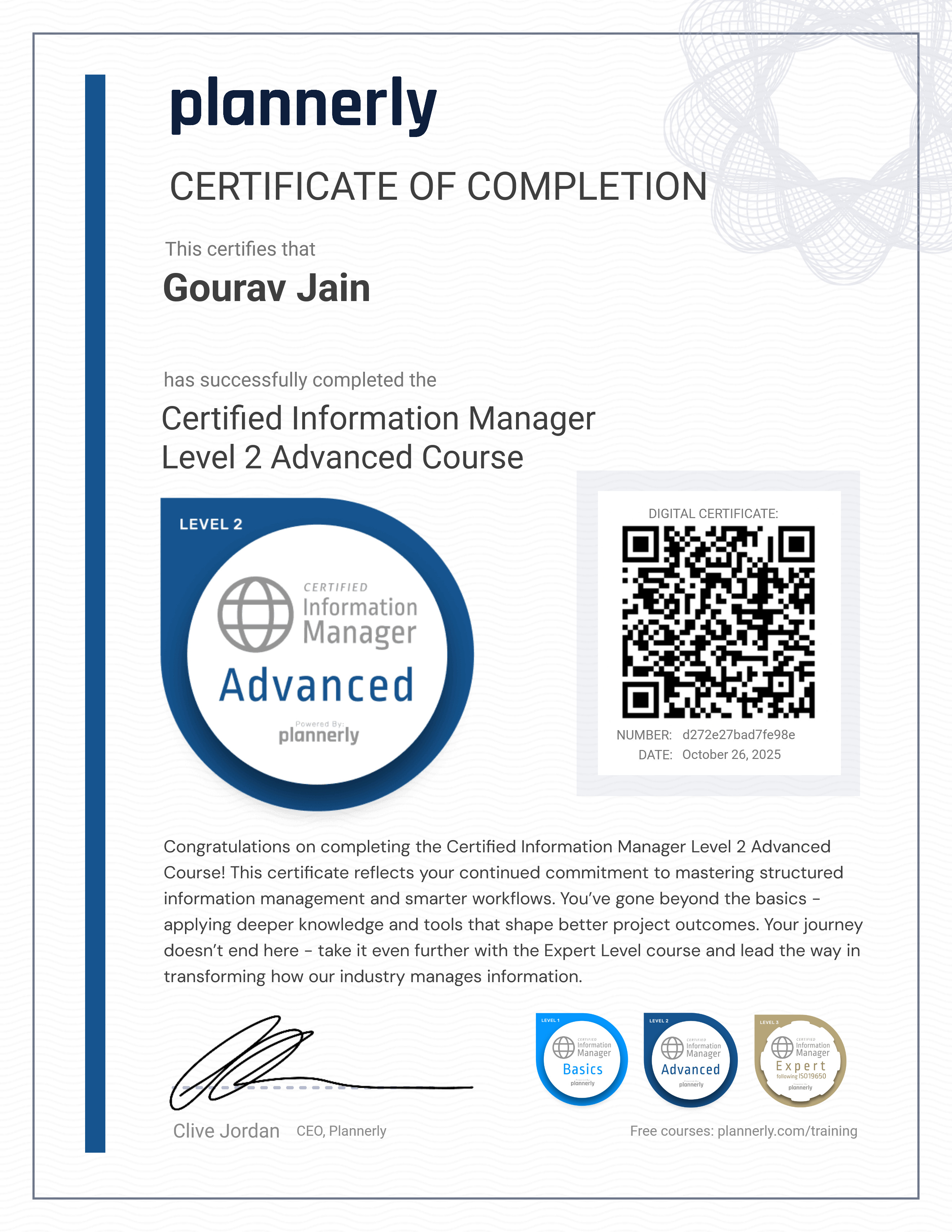 Level 2 Information Manager - Advanced
