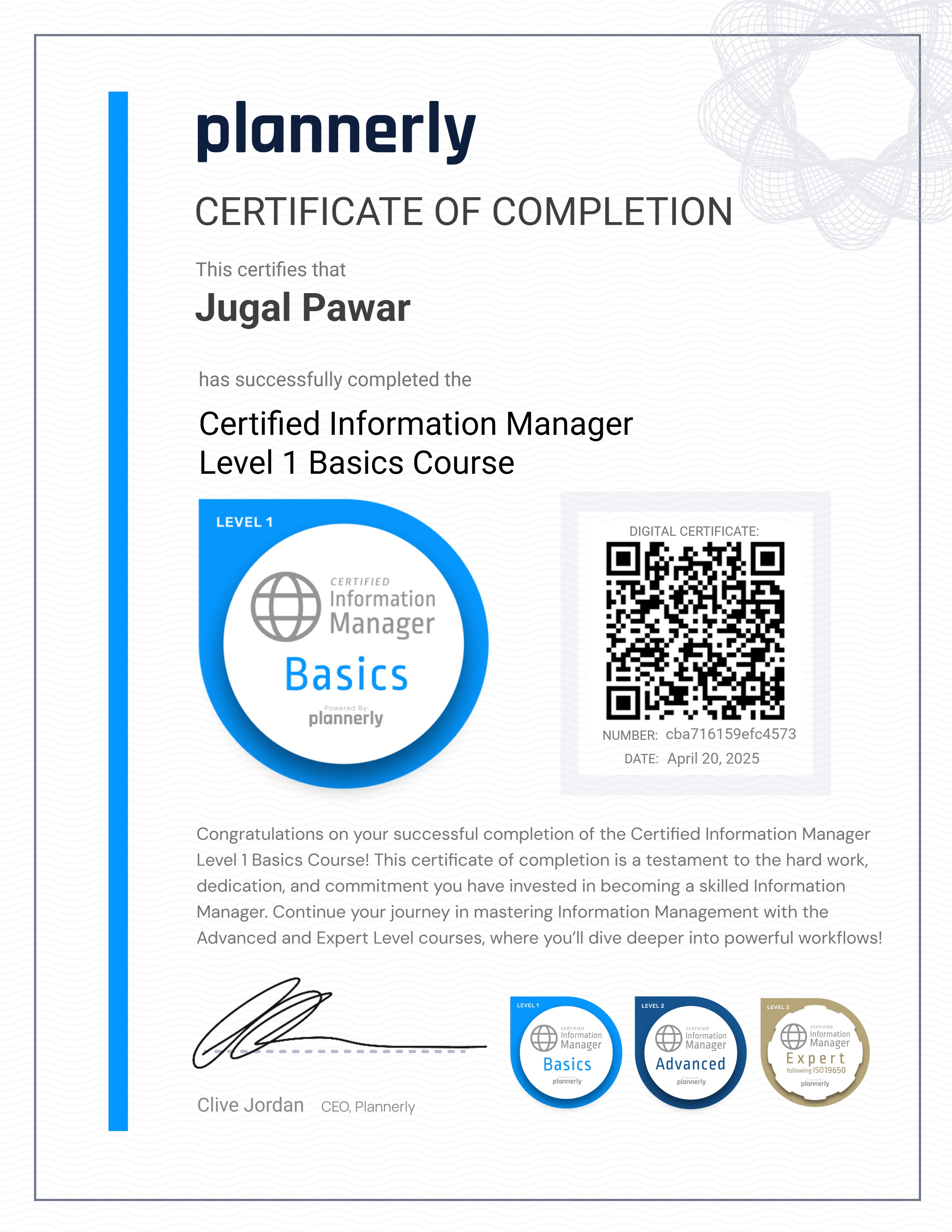 Level 1 Information Manager - Basics