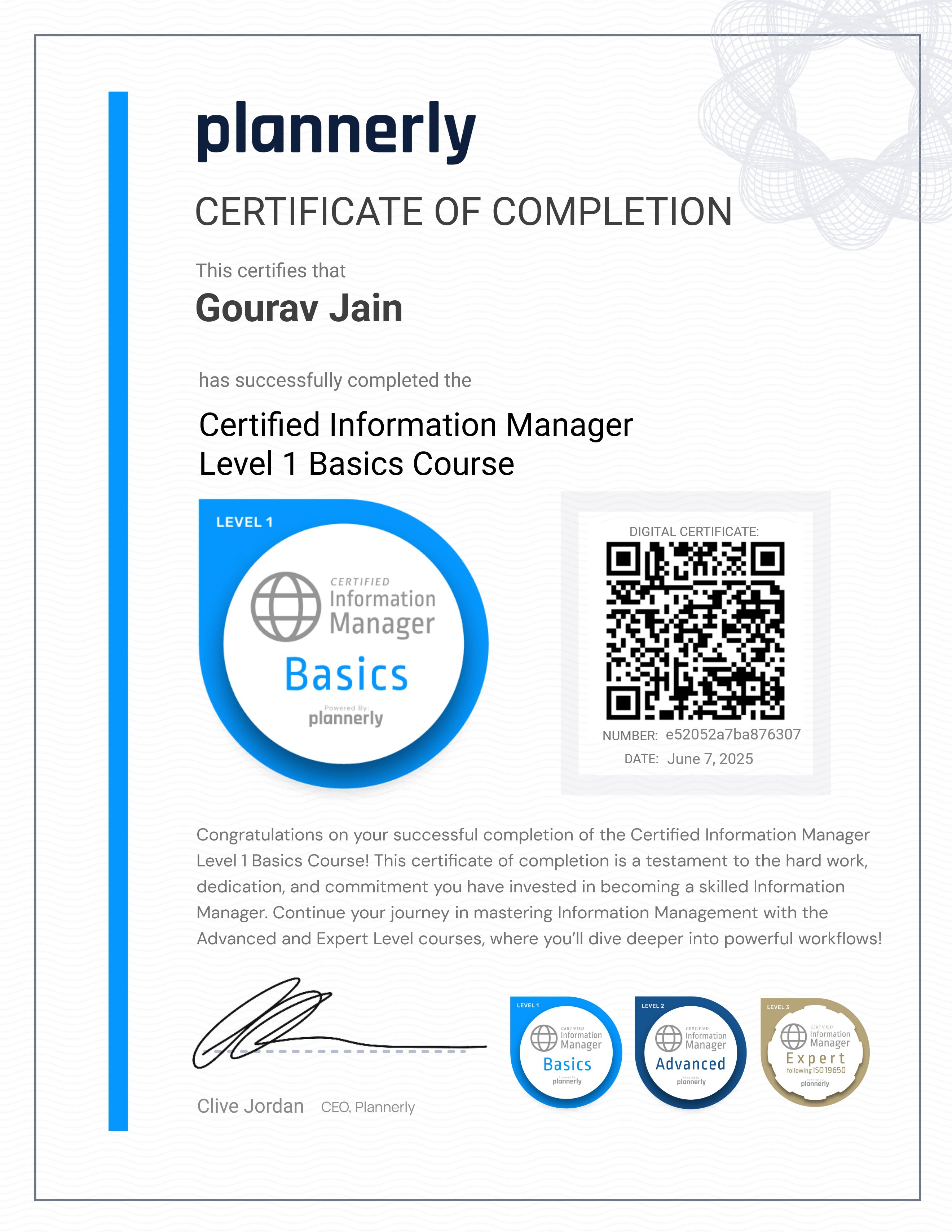 Level 1 Information Manager - Basics
