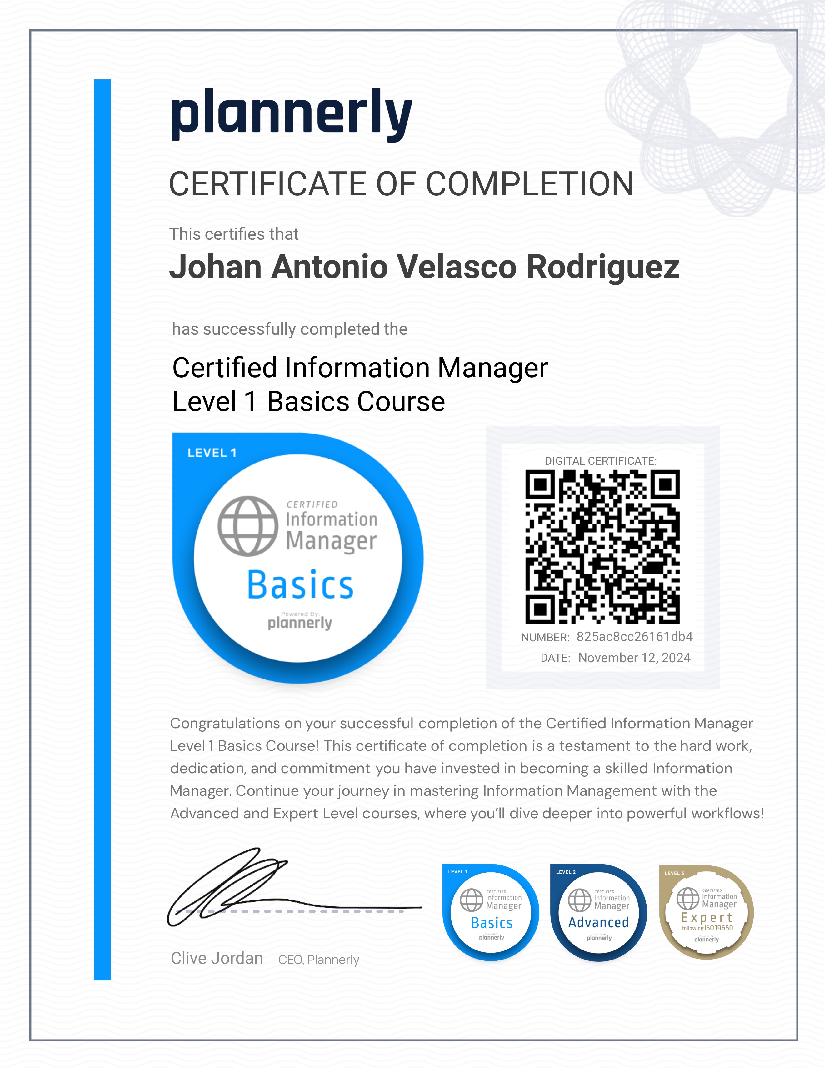 Level 1 Information Manager - Basics