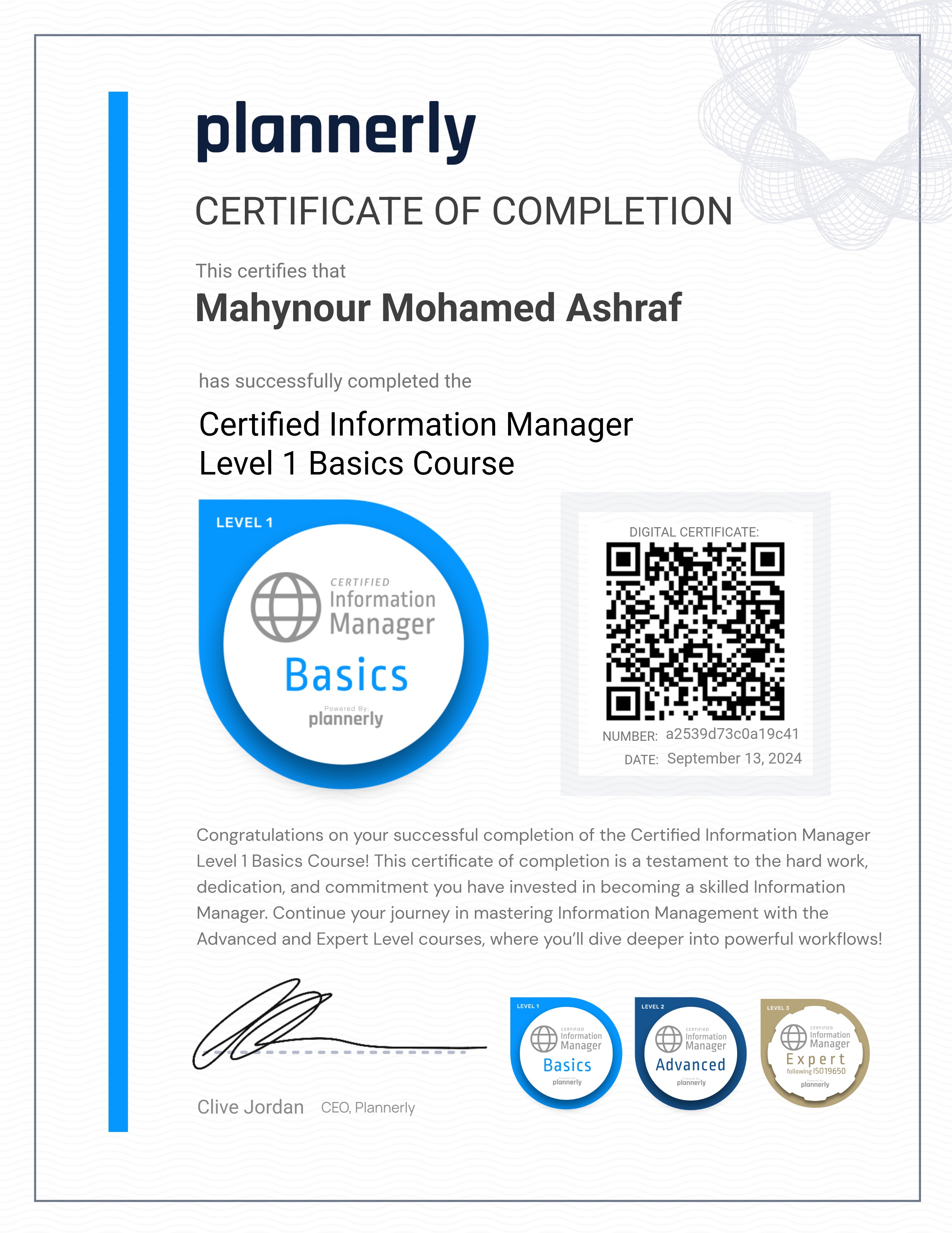 Level 1 Information Manager - Basics