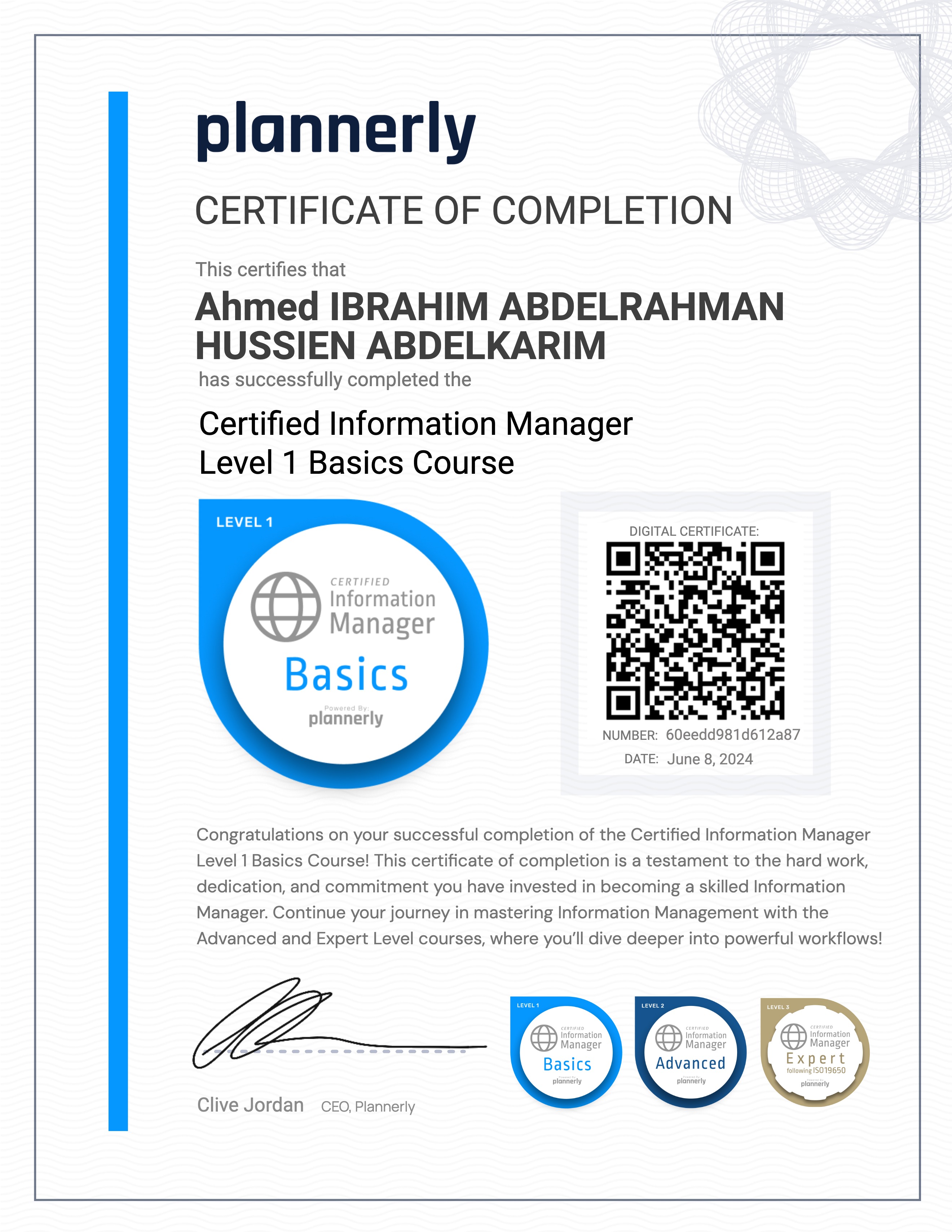 Level 1 Information Manager - Basics