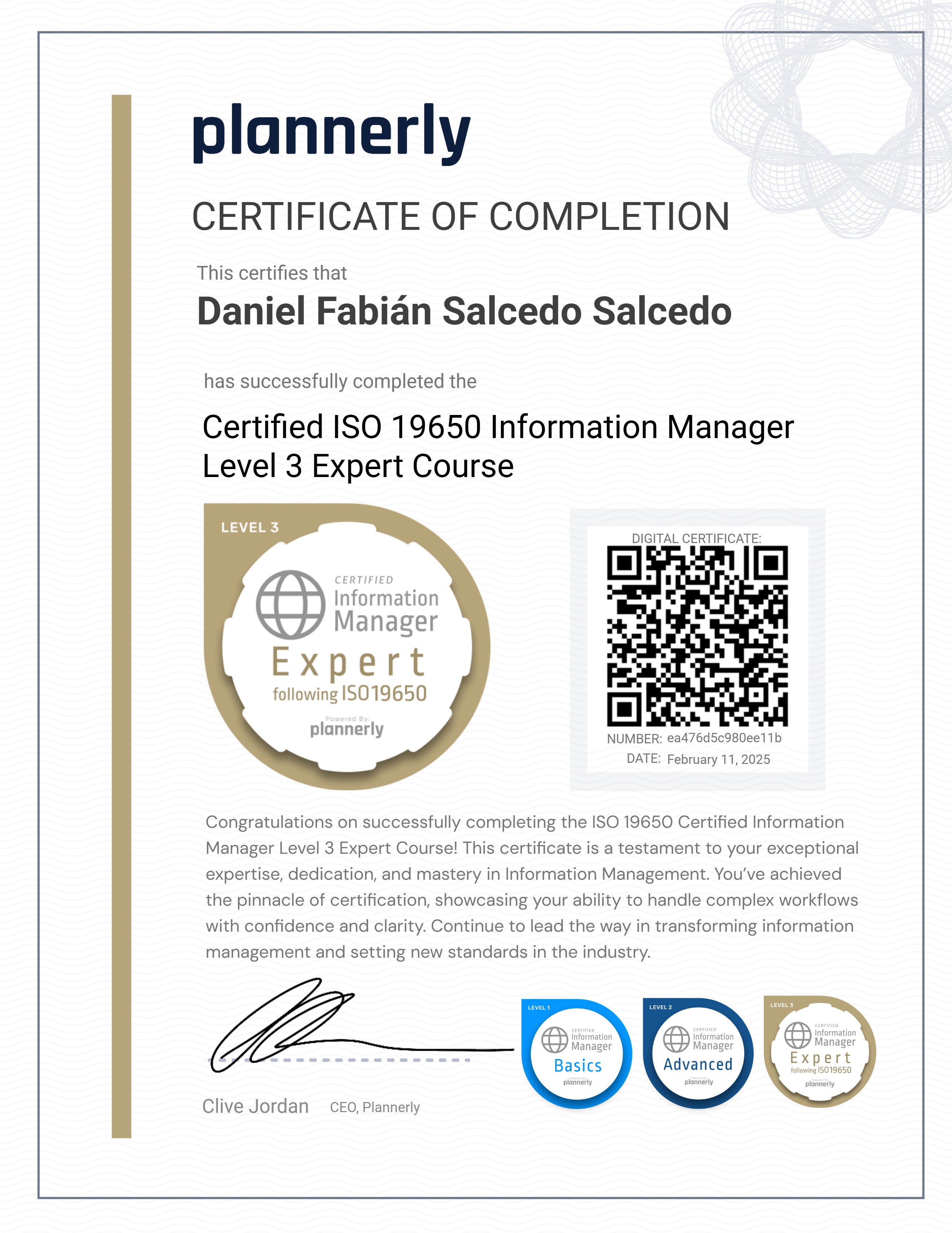 Level 3 Information Manager - ISO 19650 Expert