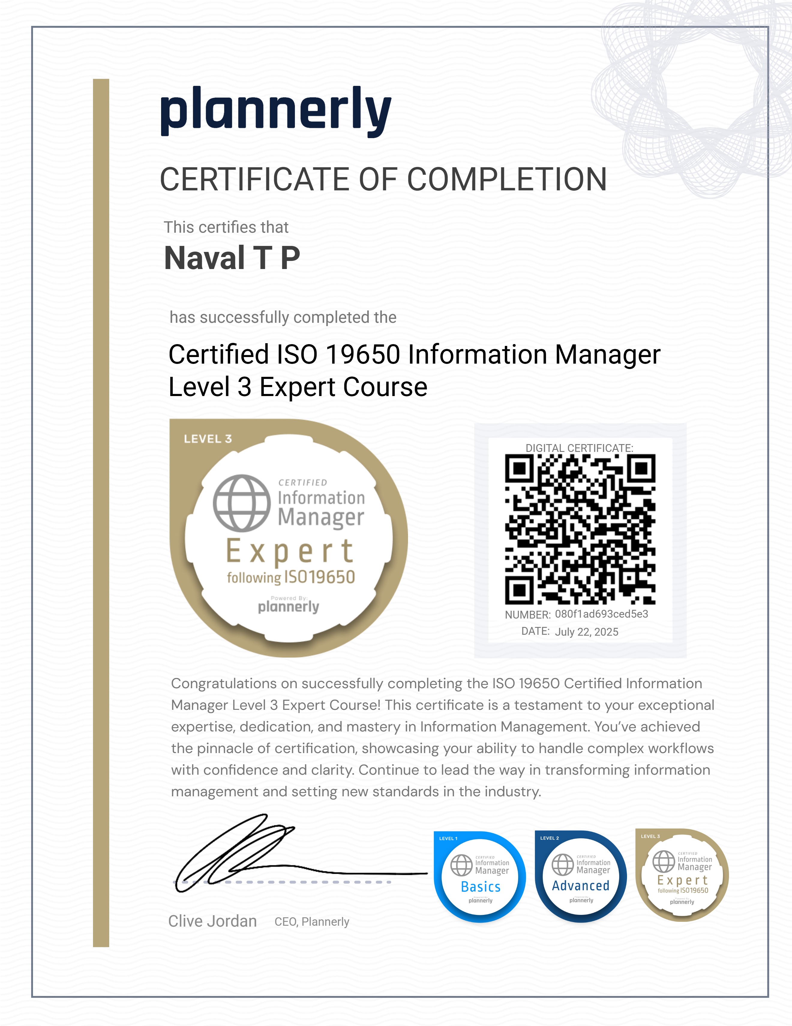 Level 3 Information Manager - ISO 19650 Expert