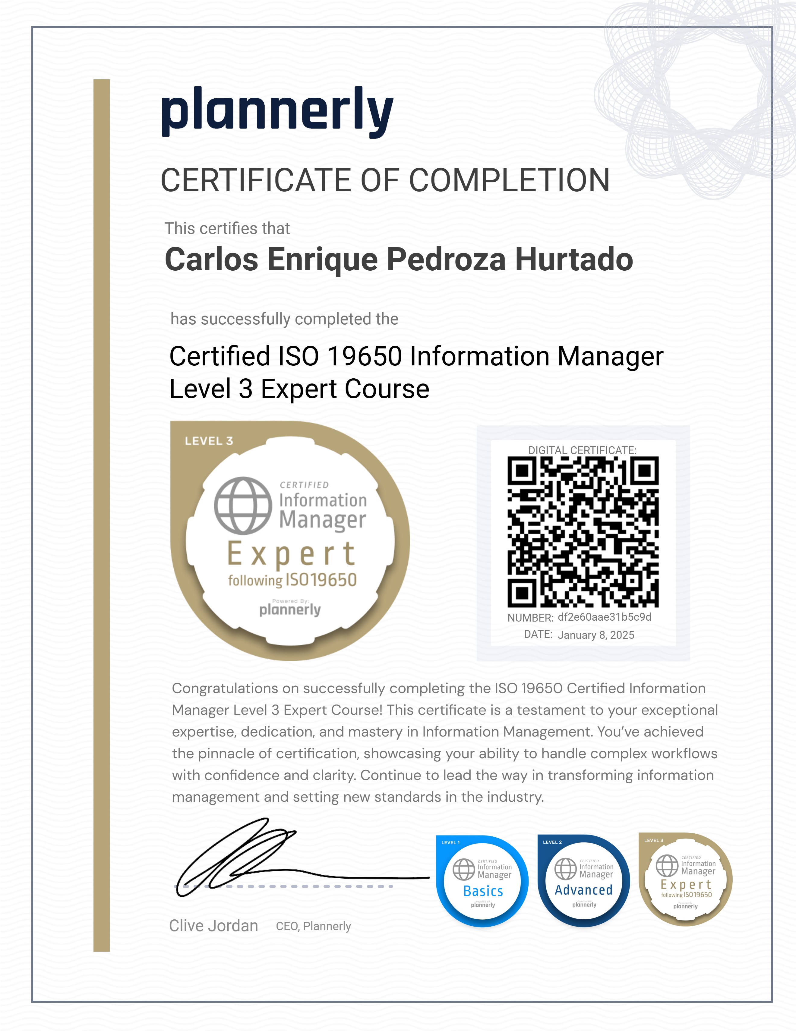 Level 3 Information Manager - ISO 19650 Expert