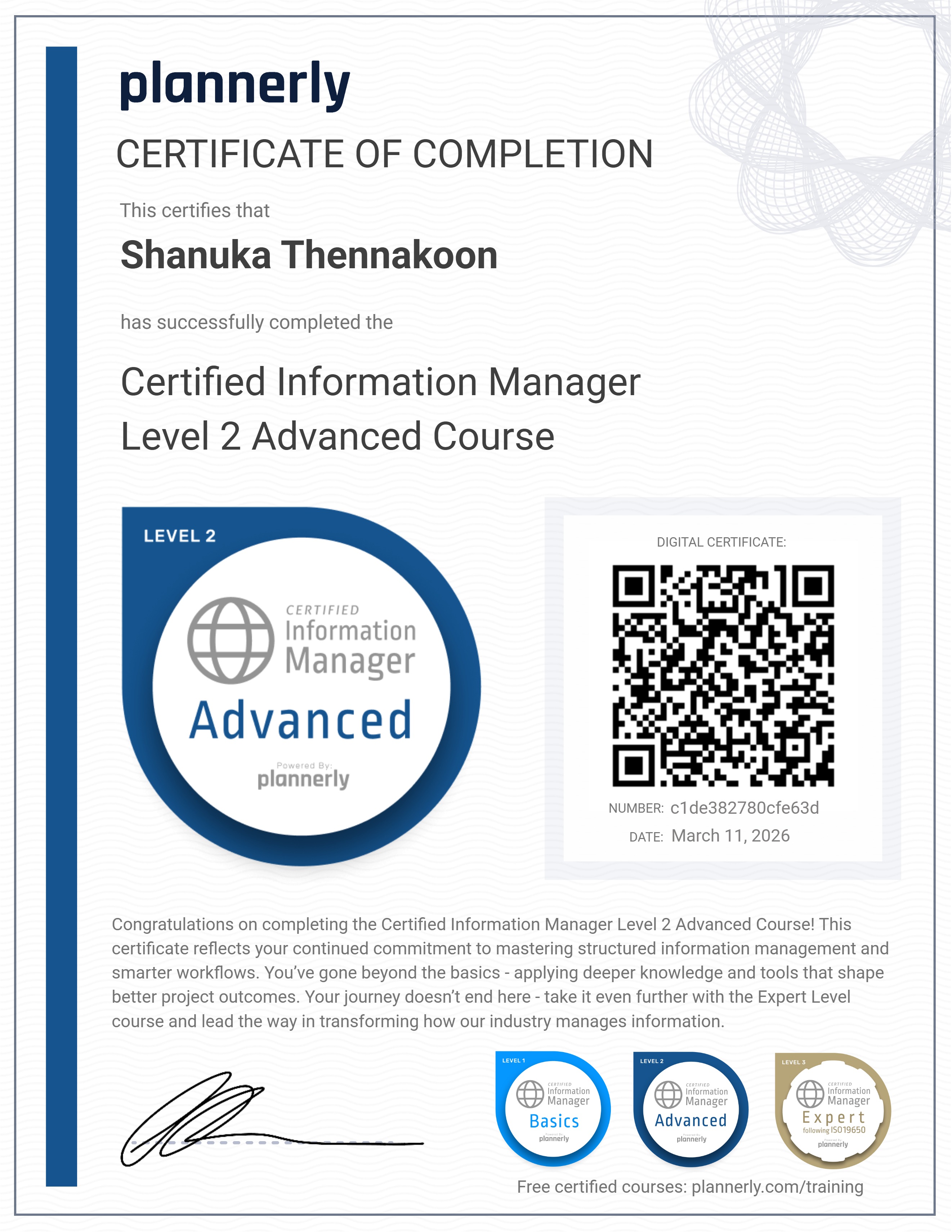 Level 2 Information Manager - Advanced