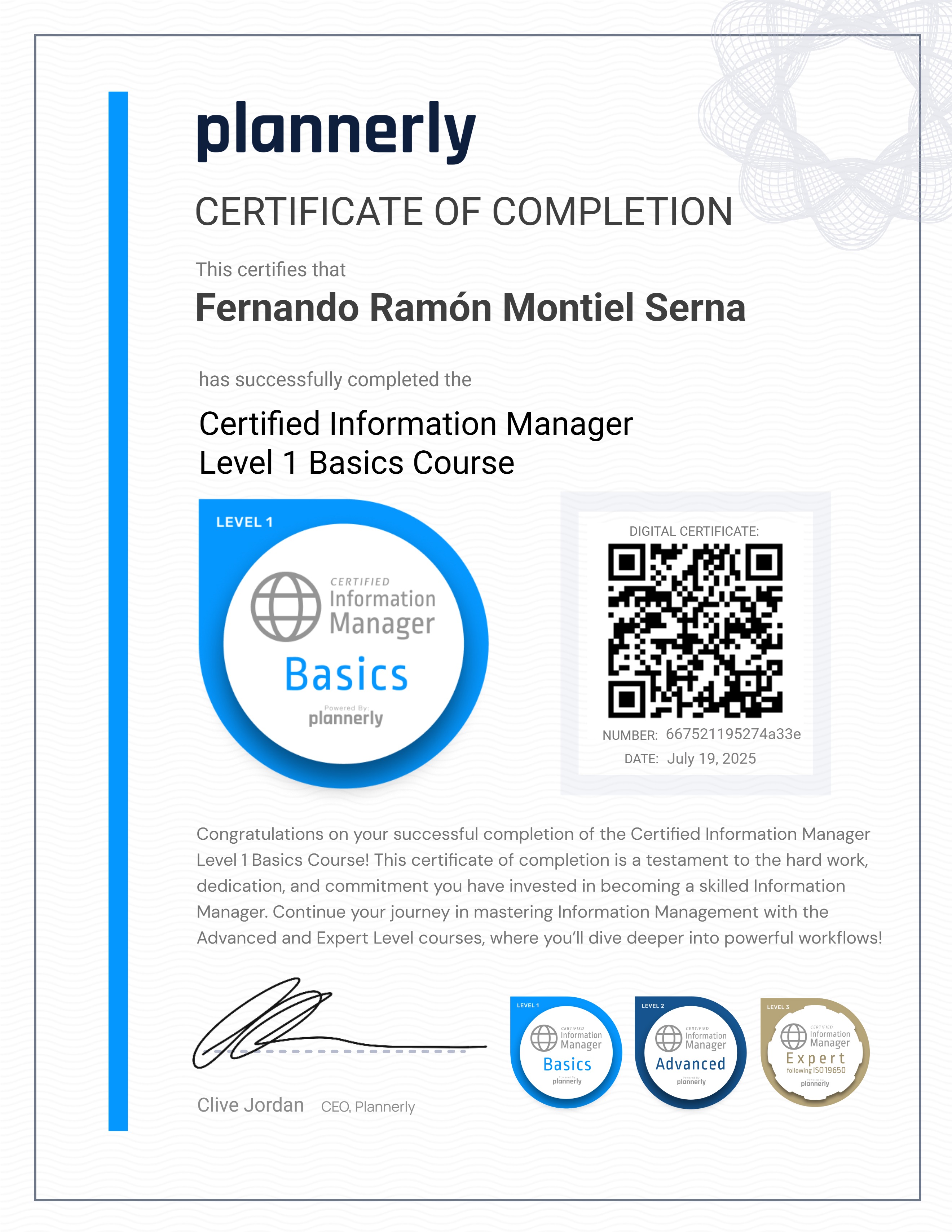 Level 1 Information Manager - Basics