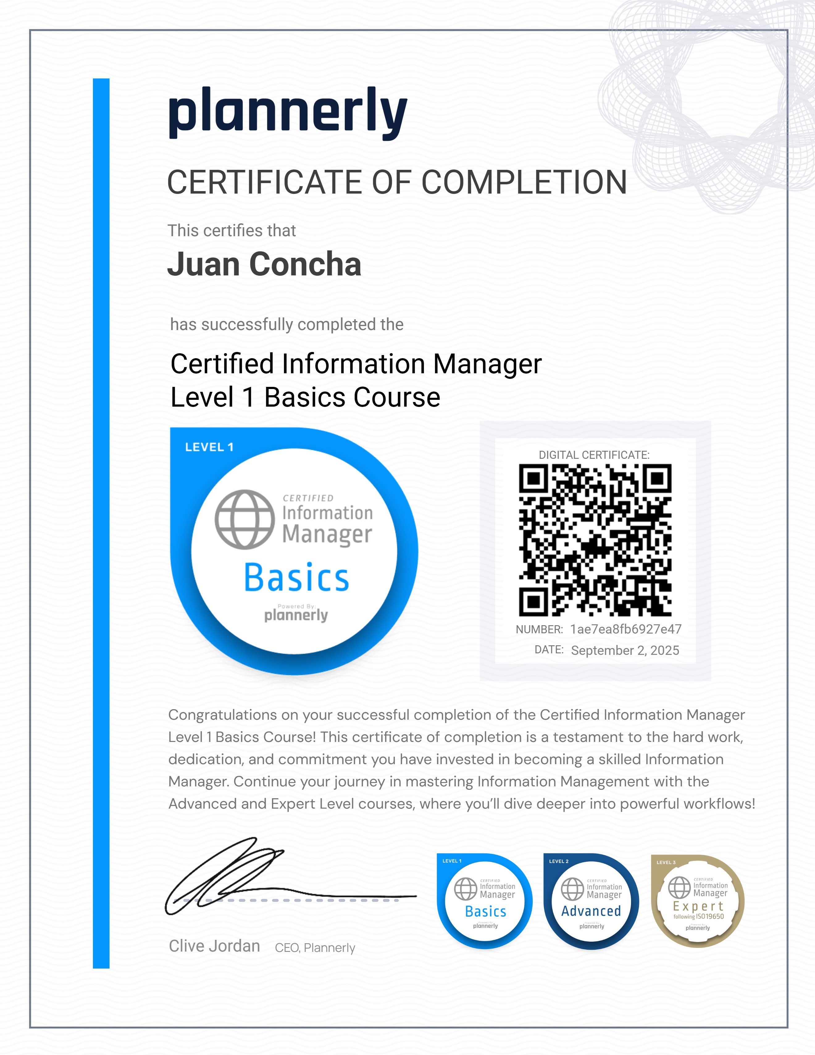 Level 1 Information Manager - Basics