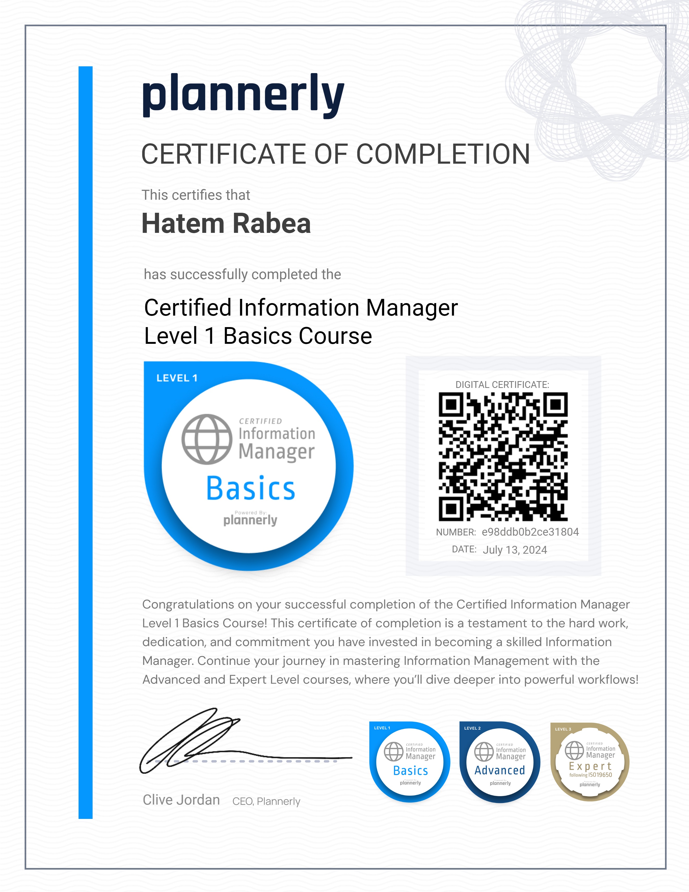 Level 1 Information Manager - Basics