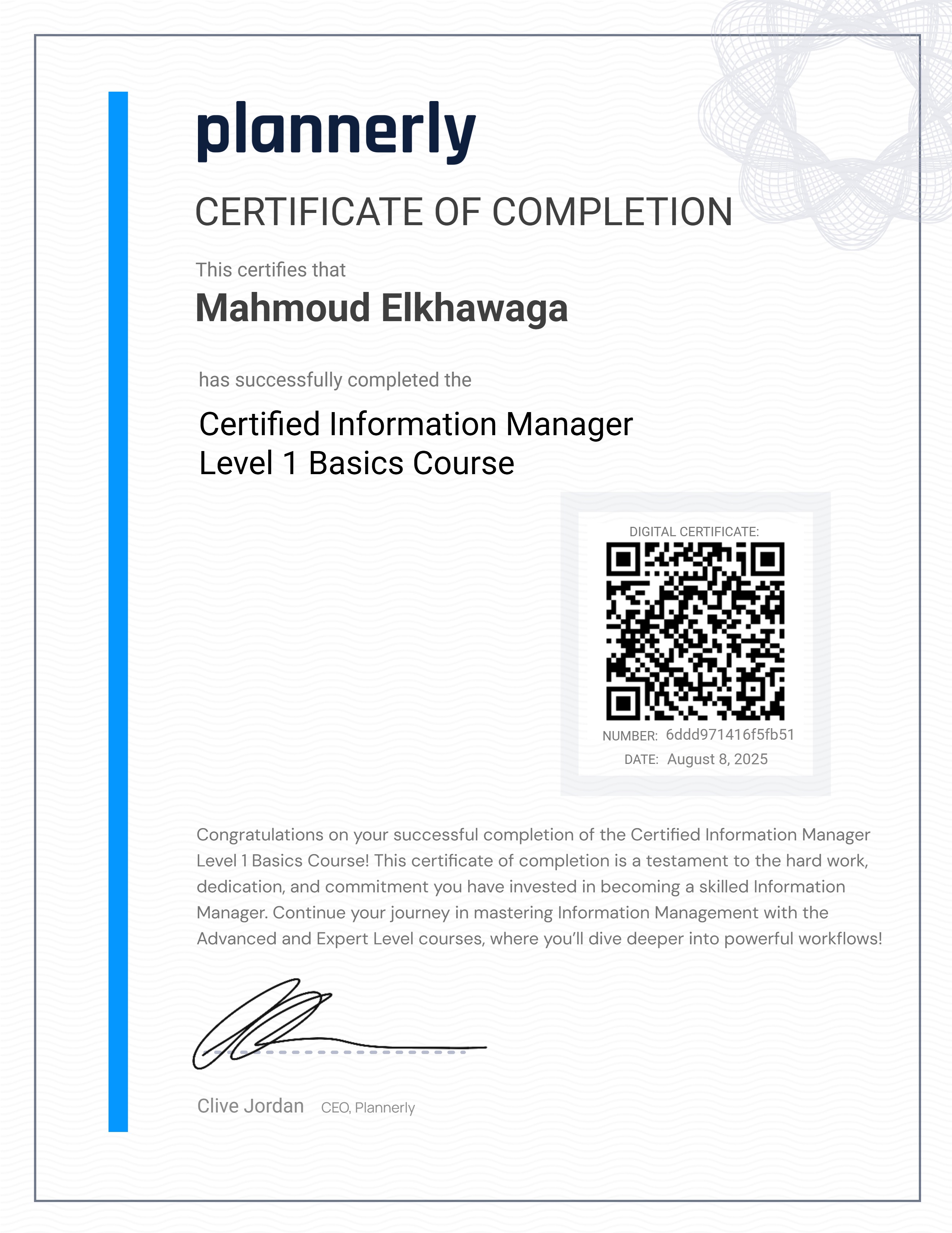 Level 1 Information Manager - Basics