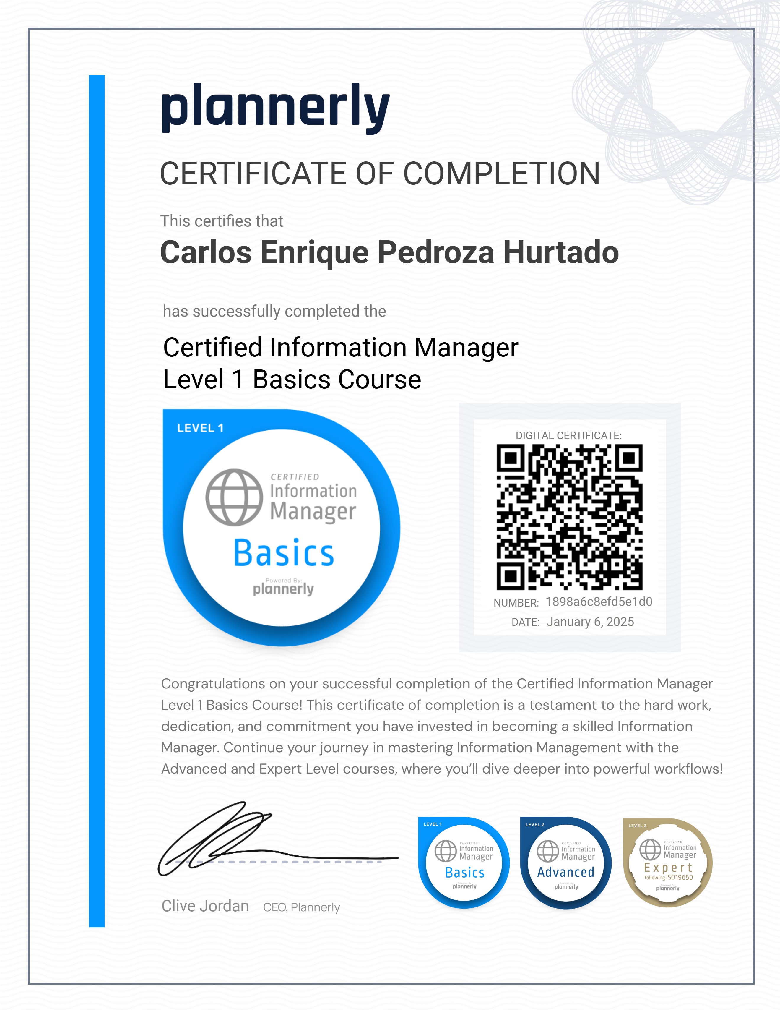 Level 1 Information Manager - Basics