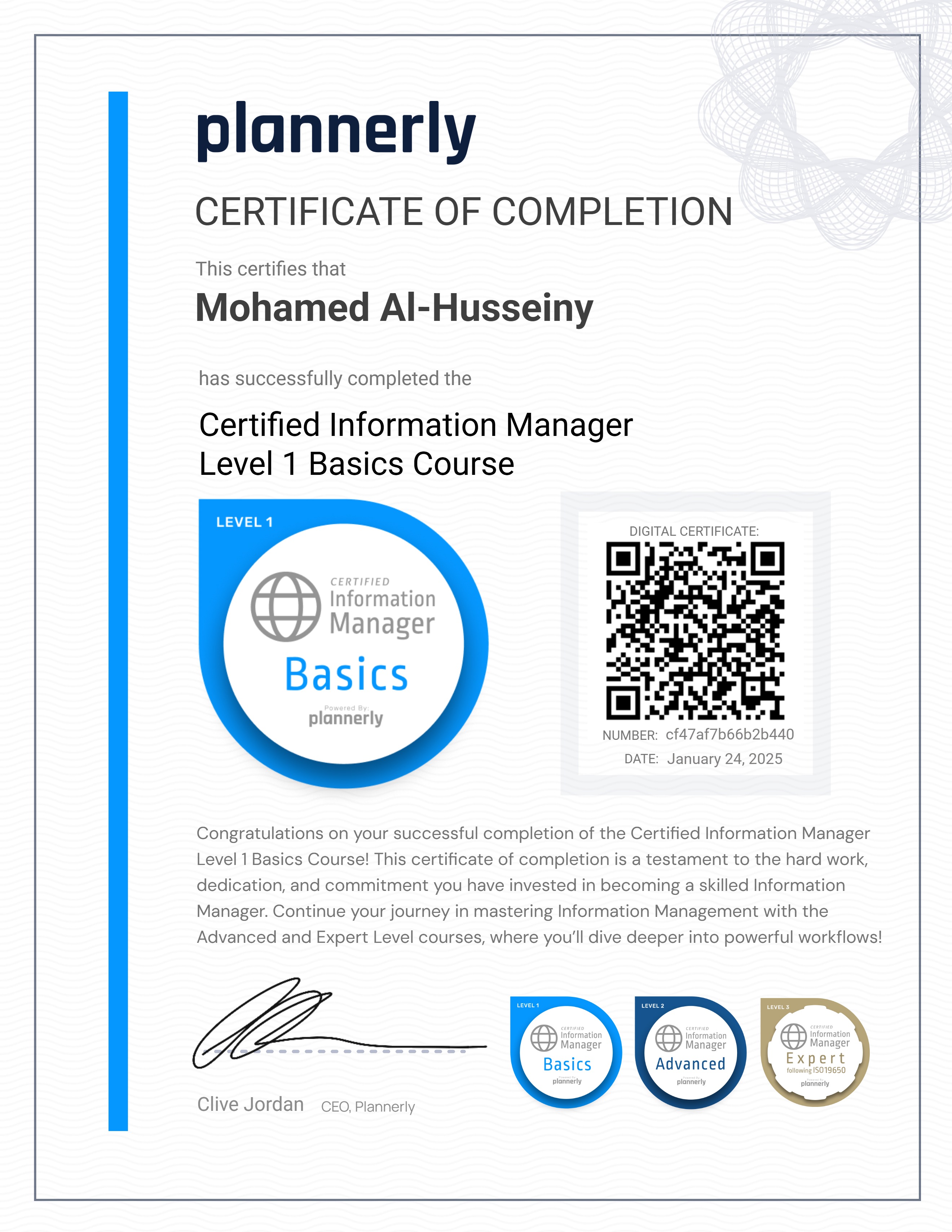 Level 1 Information Manager - Basics