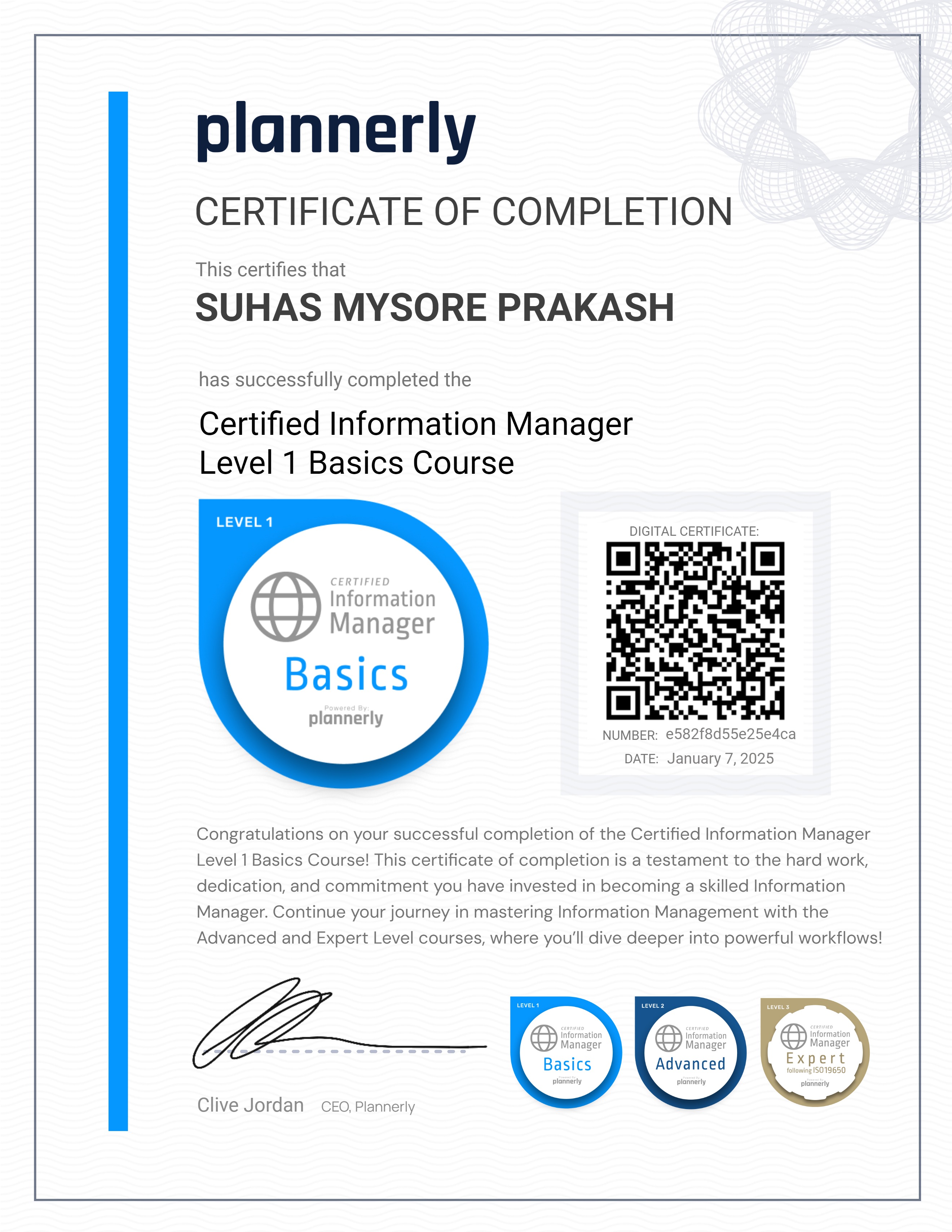 Level 1 Information Manager - Basics