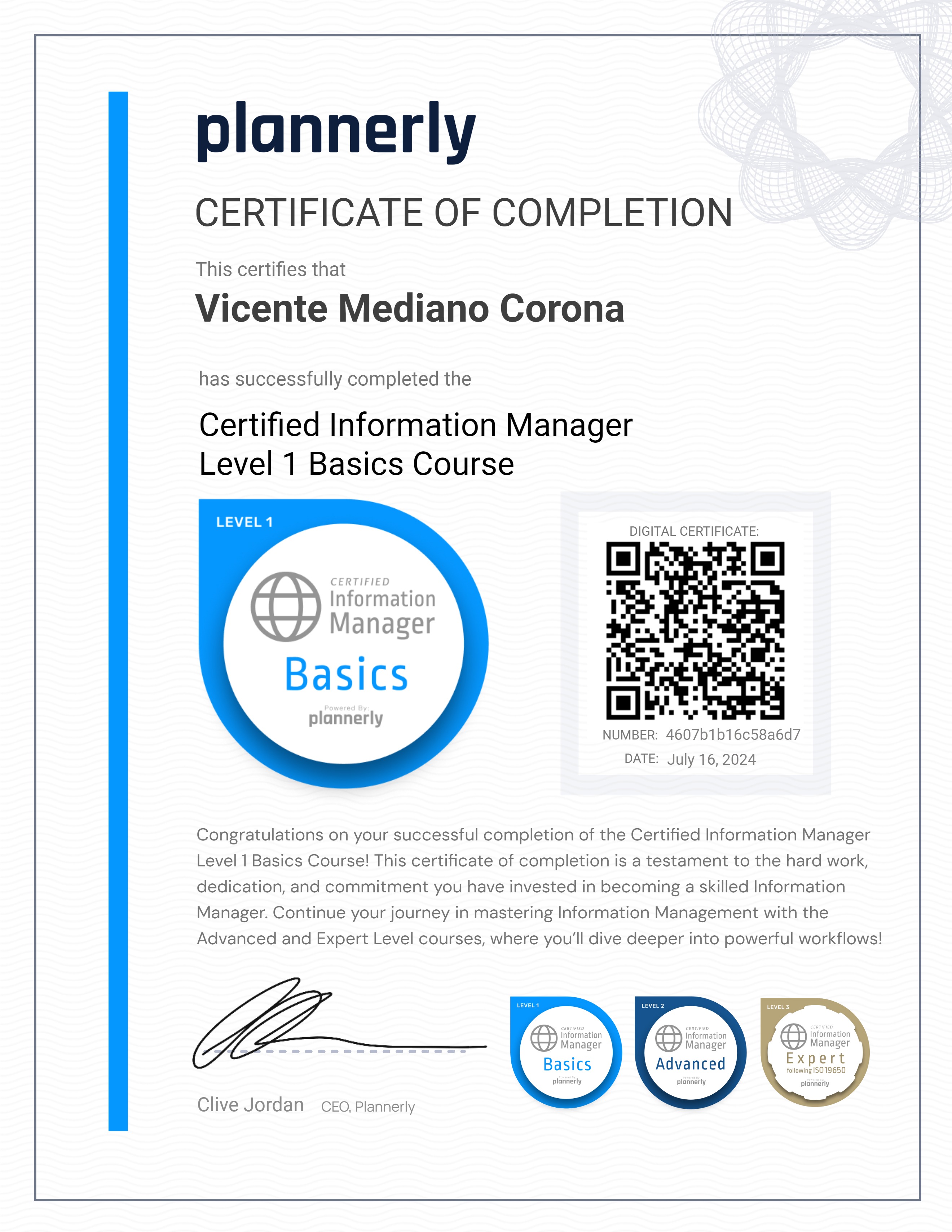 Level 1 Information Manager - Basics