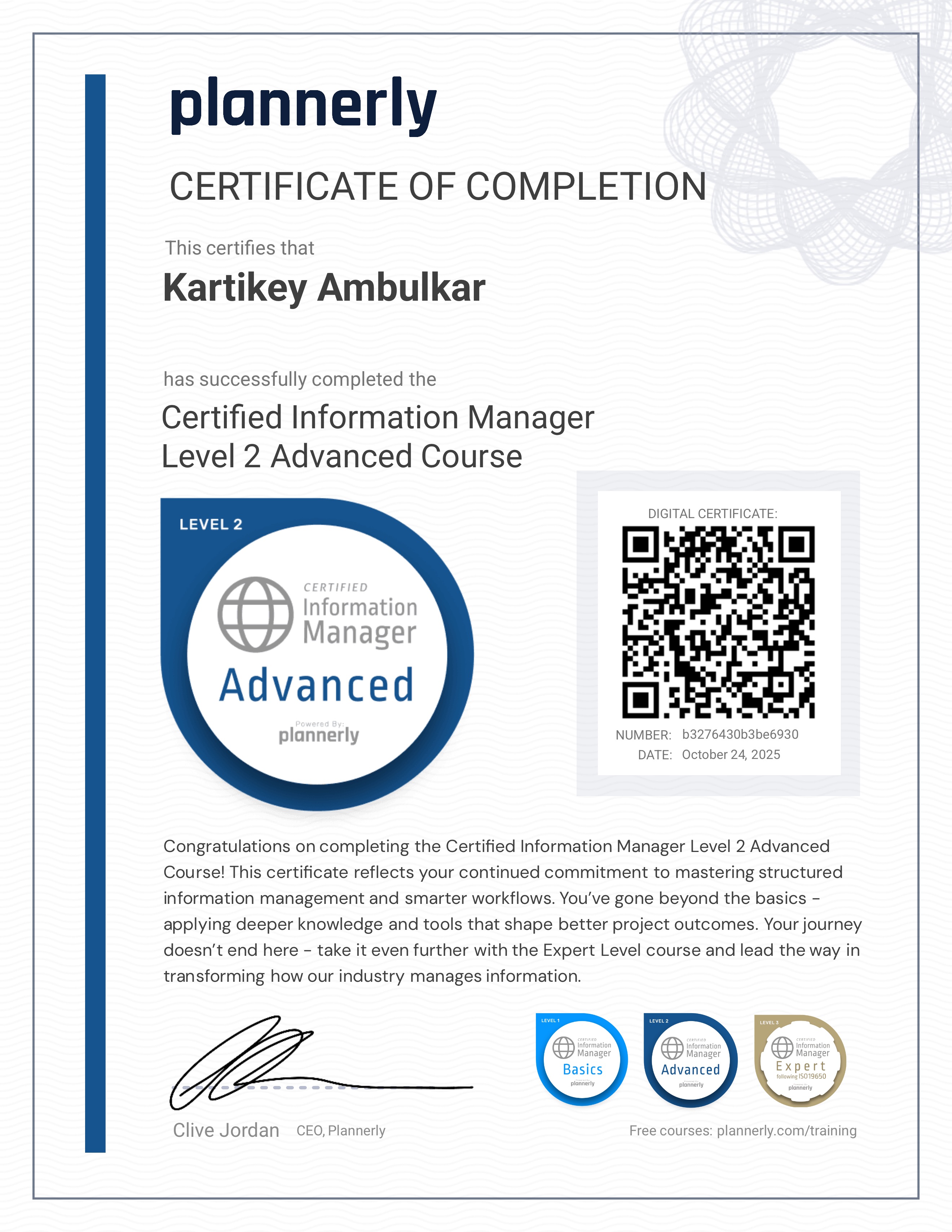 Level 2 Information Manager - Advanced