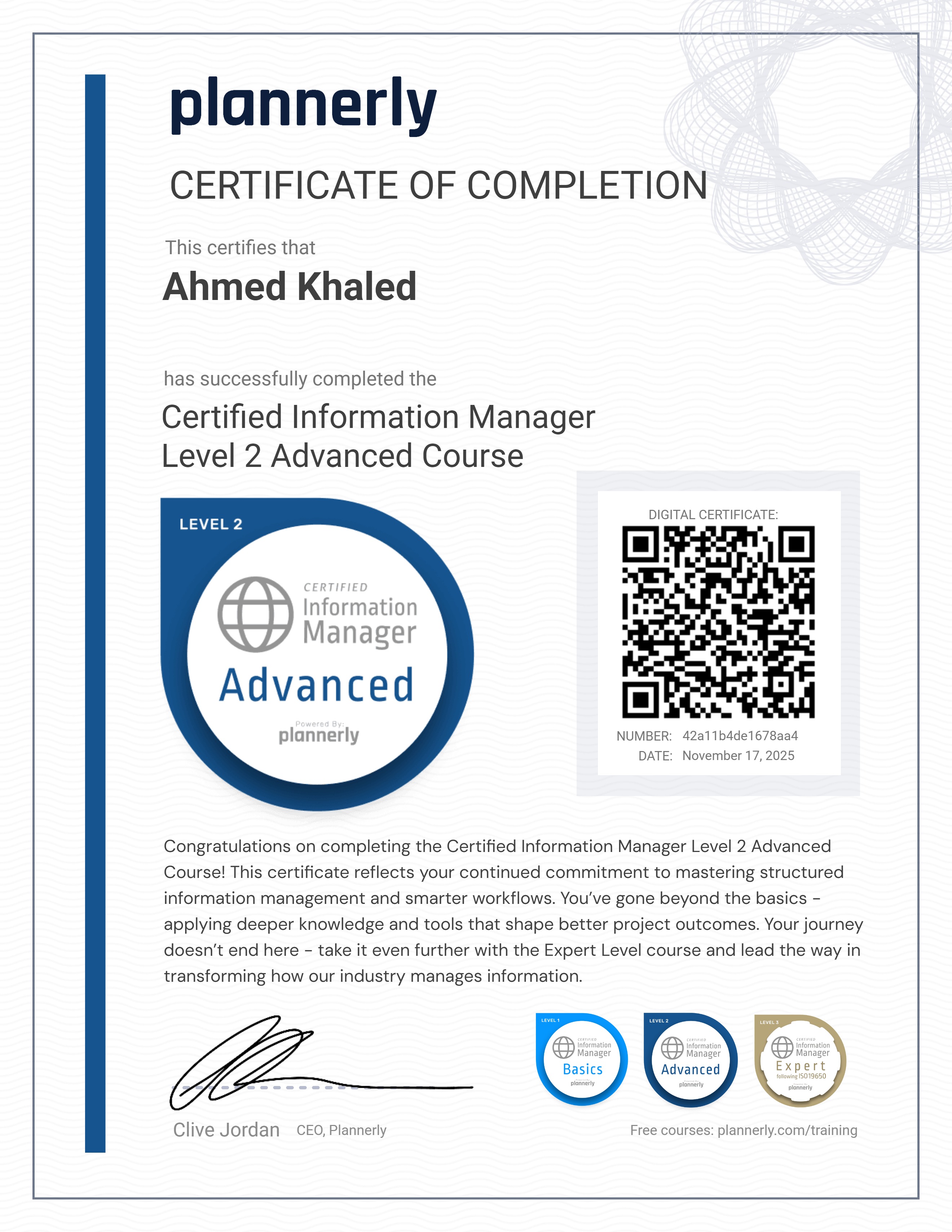 Level 2 Information Manager - Advanced