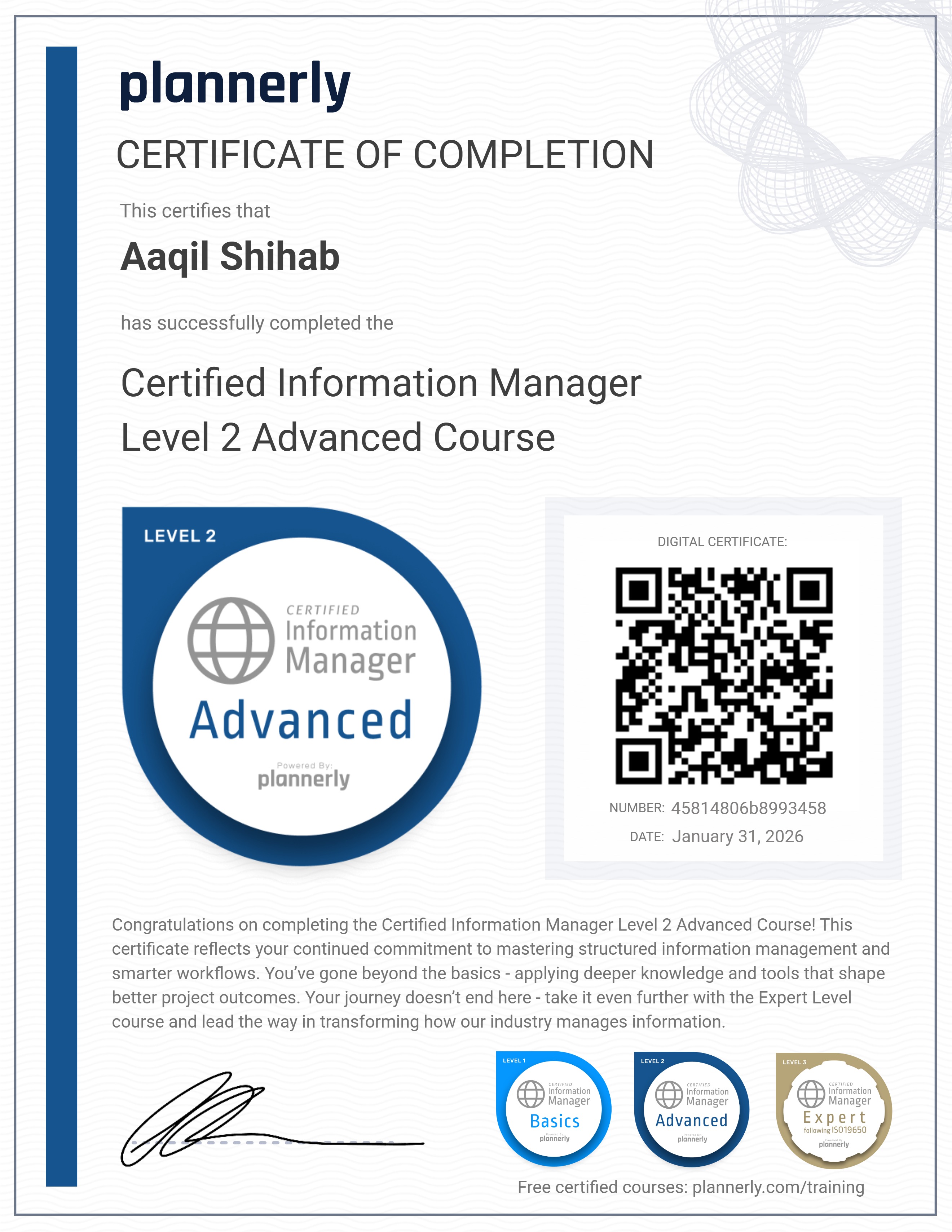 Level 2 Information Manager - Advanced