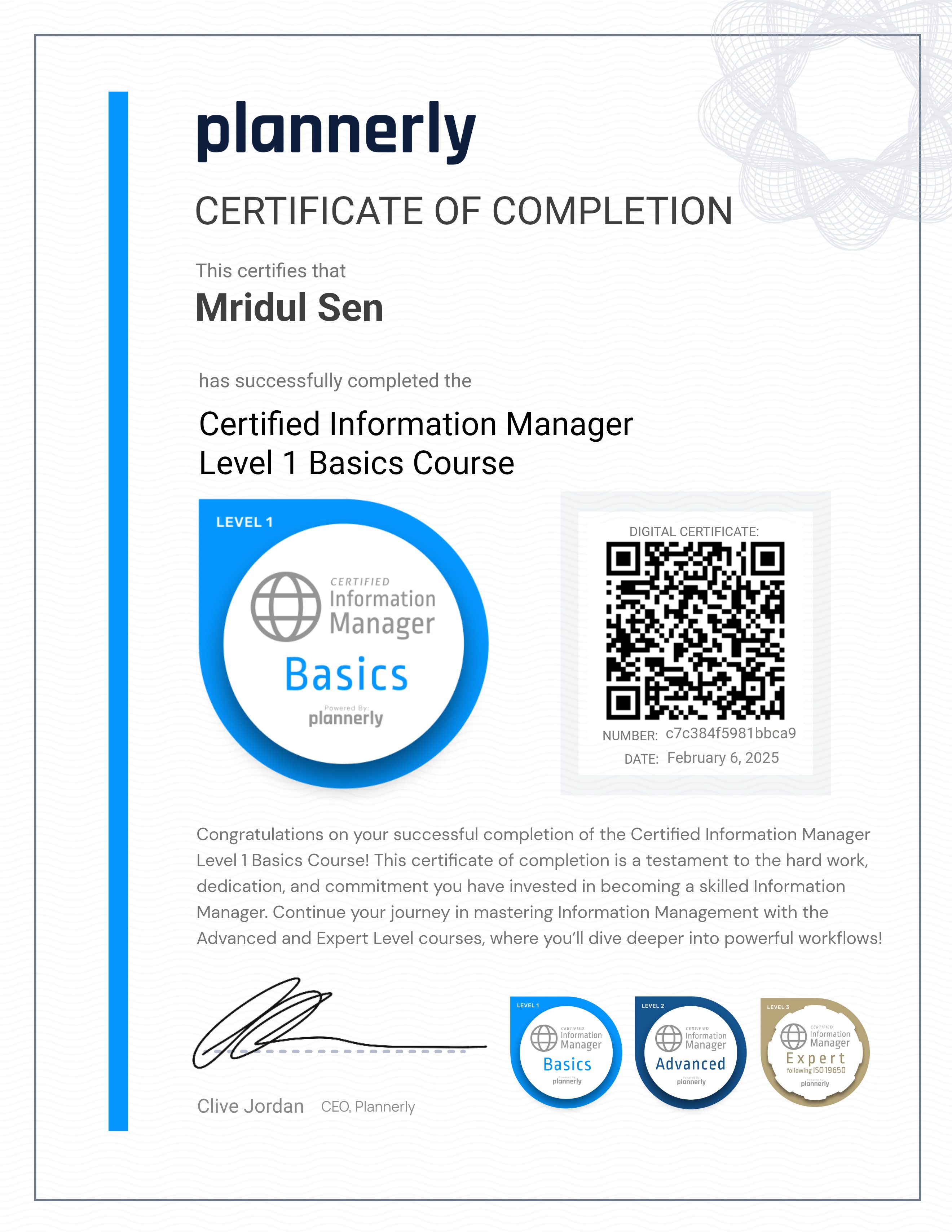 Level 1 Information Manager - Basics